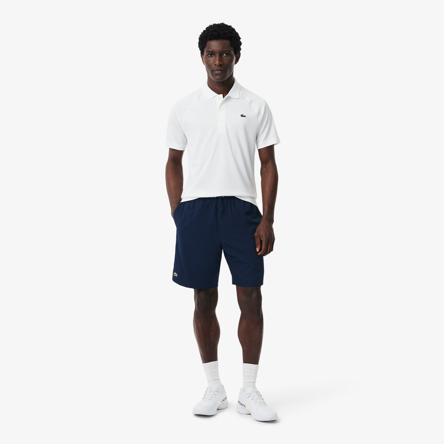 Men's Lacoste SPORT tennis shorts in solid diamond weave taffeta image number 0