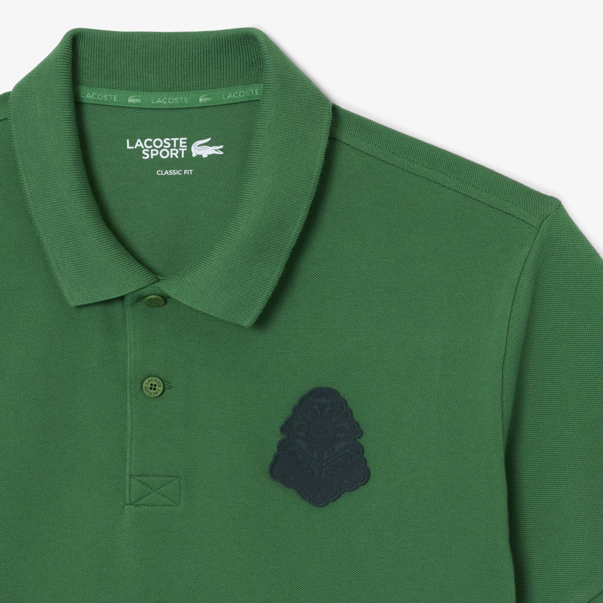 Mini Piqu&eacute; Badge Accent Stretch Golf Polo Shirt image number 1