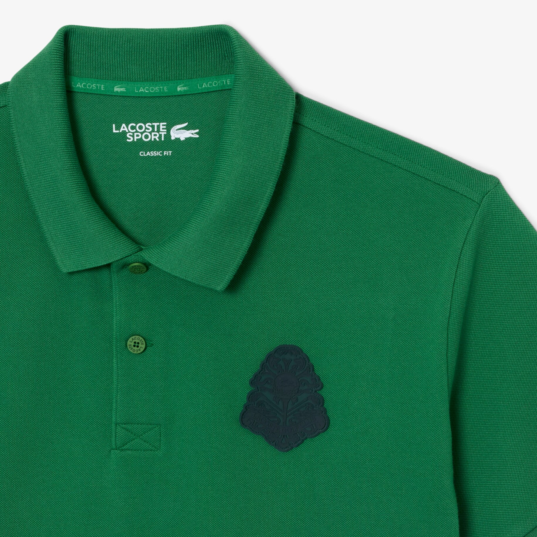 Mini Piqu&eacute; Badge Accent Stretch Golf Polo Shirt image number 1
