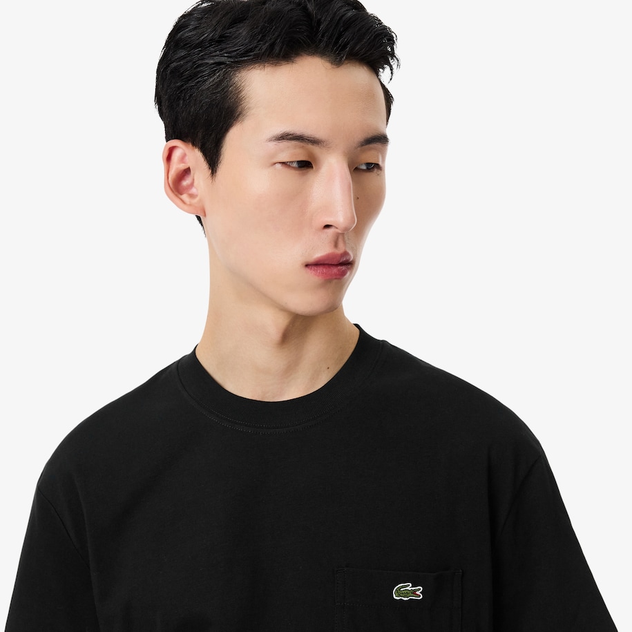 Cotton T-shirt with Breast Pocket image number 1