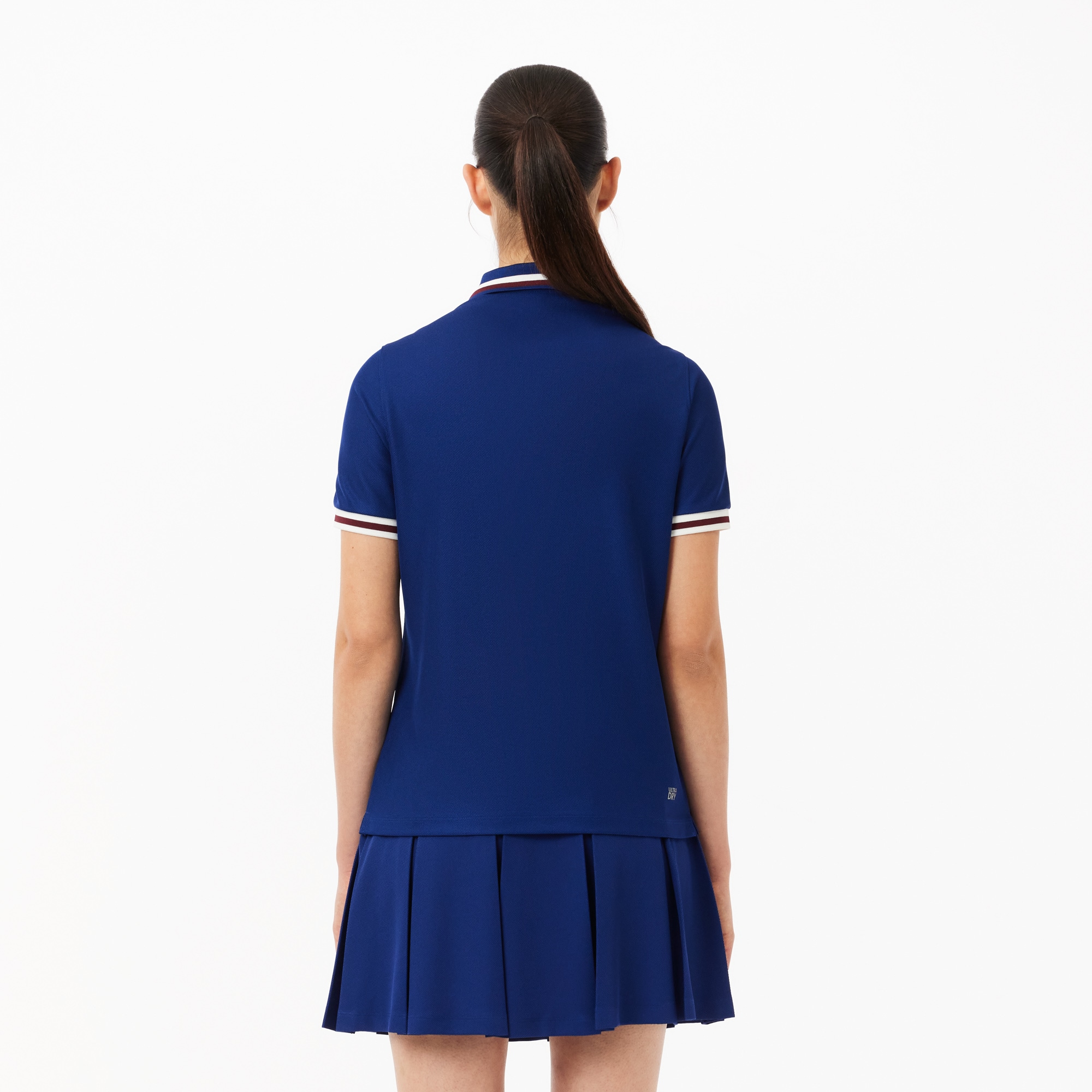 Piqué Tennis Polo Shirt with Contrast Striped Collar image number 2