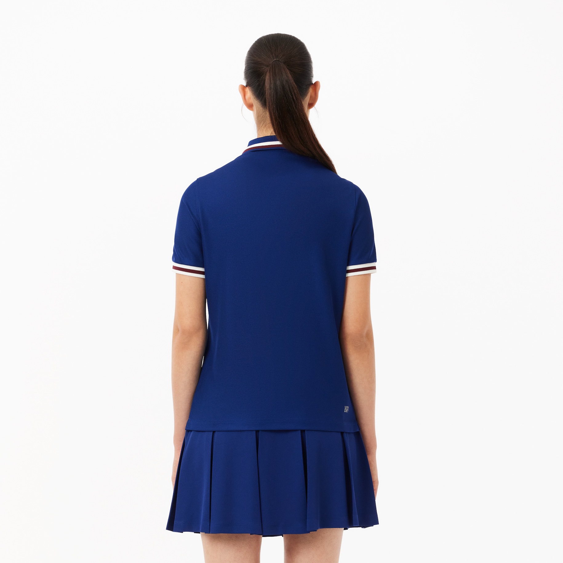 Piqué Tennis Polo Shirt with Contrast Striped Collar image number 2