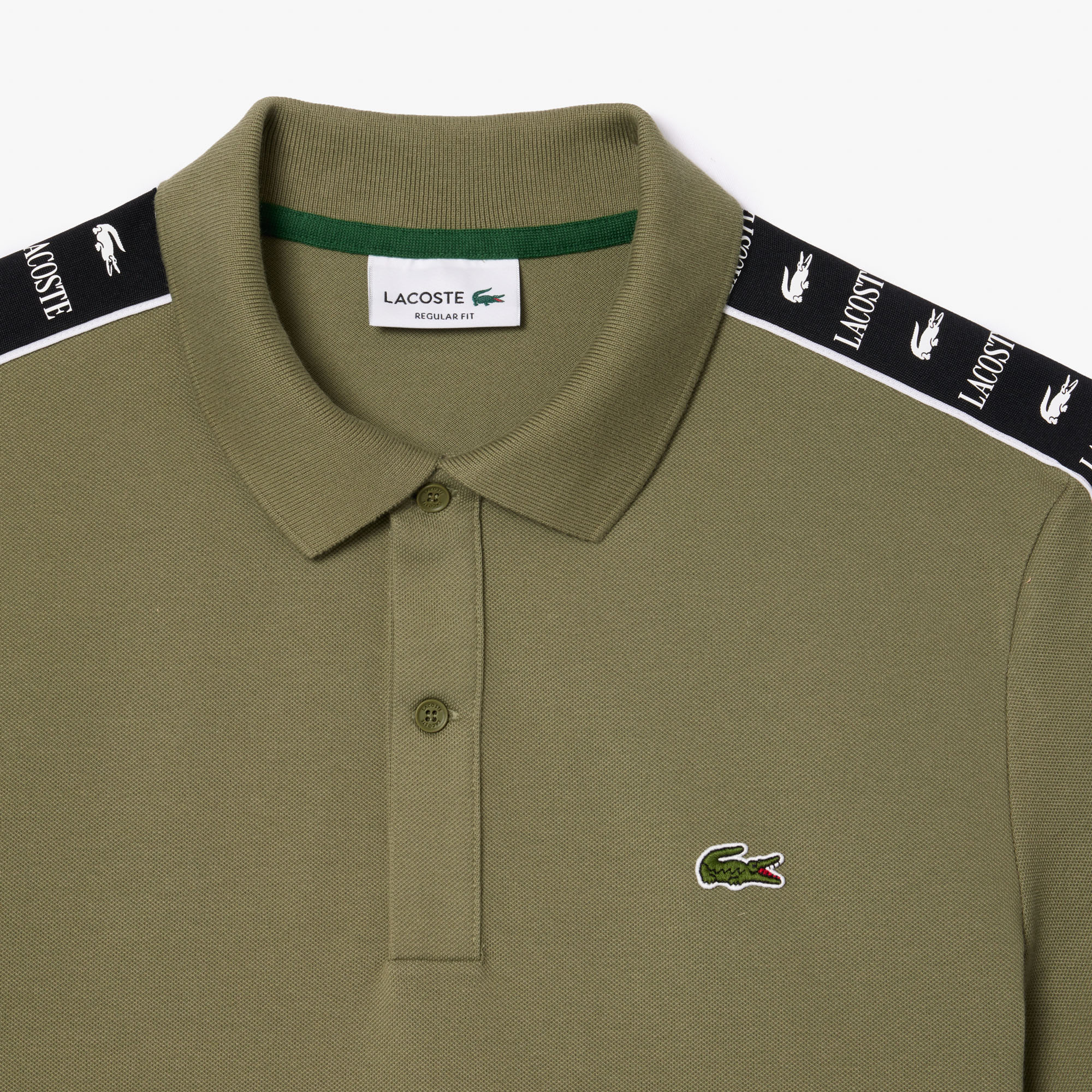 Logo Stripe Stretch Piqué Polo Shirt  image number 4