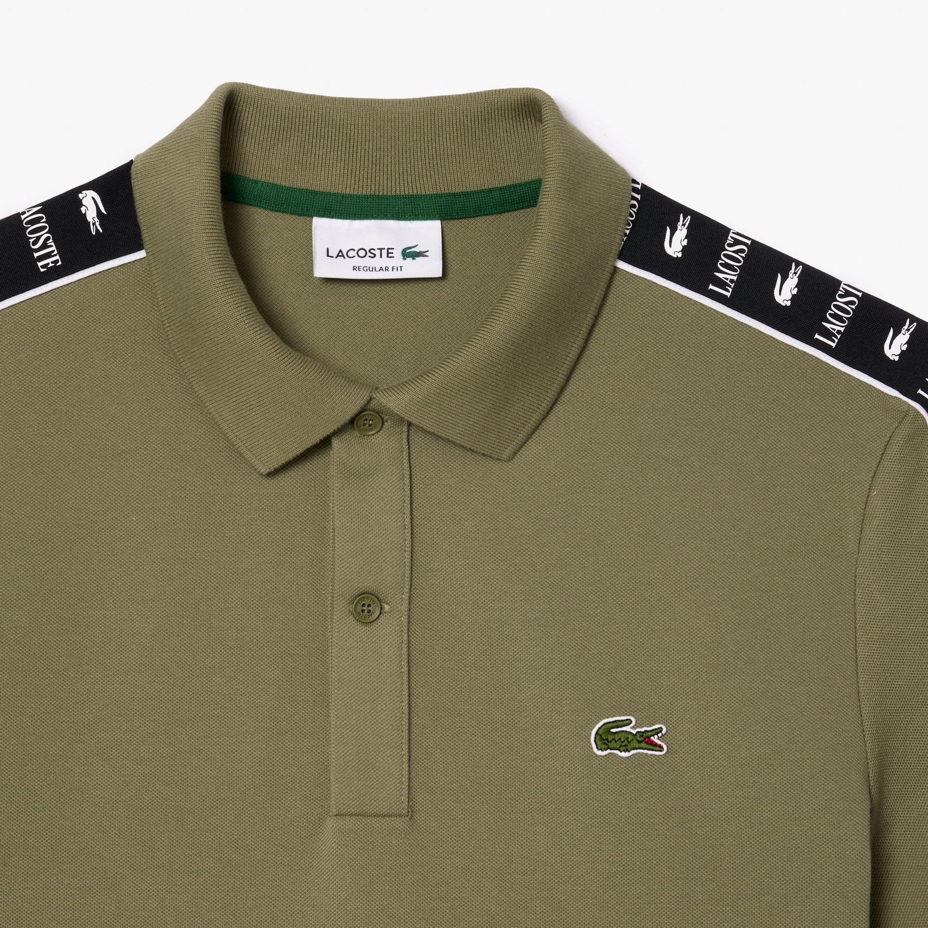 Logo Stripe Stretch Piqué Polo Shirt  image number 4
