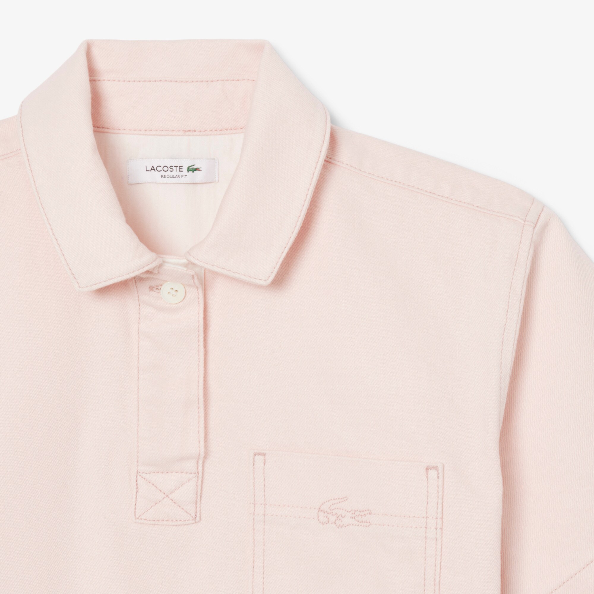 Oversized Denim Polo Shirt image number 4