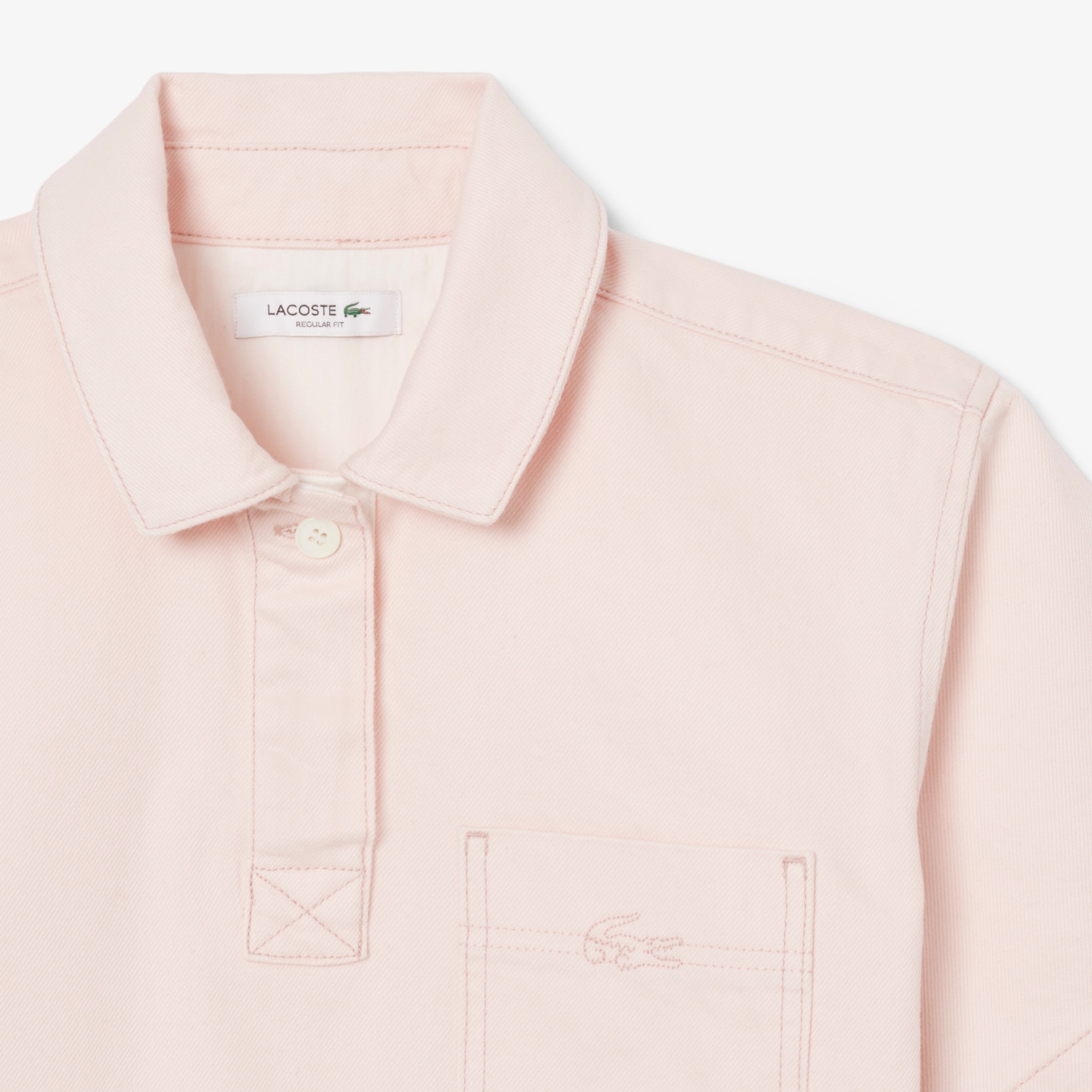 Oversized Denim Polo Shirt image number 4