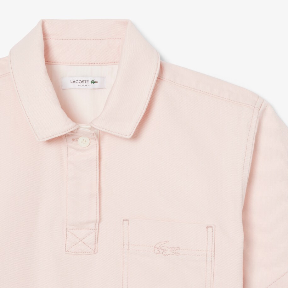 Oversized Denim Polo Shirt image number 4