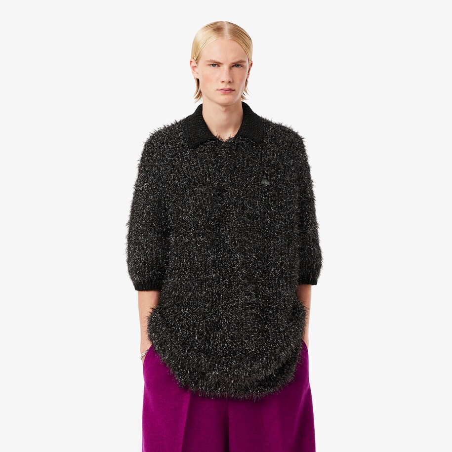 Sweater Lurex Knit Kerah Polo Runway image number 0