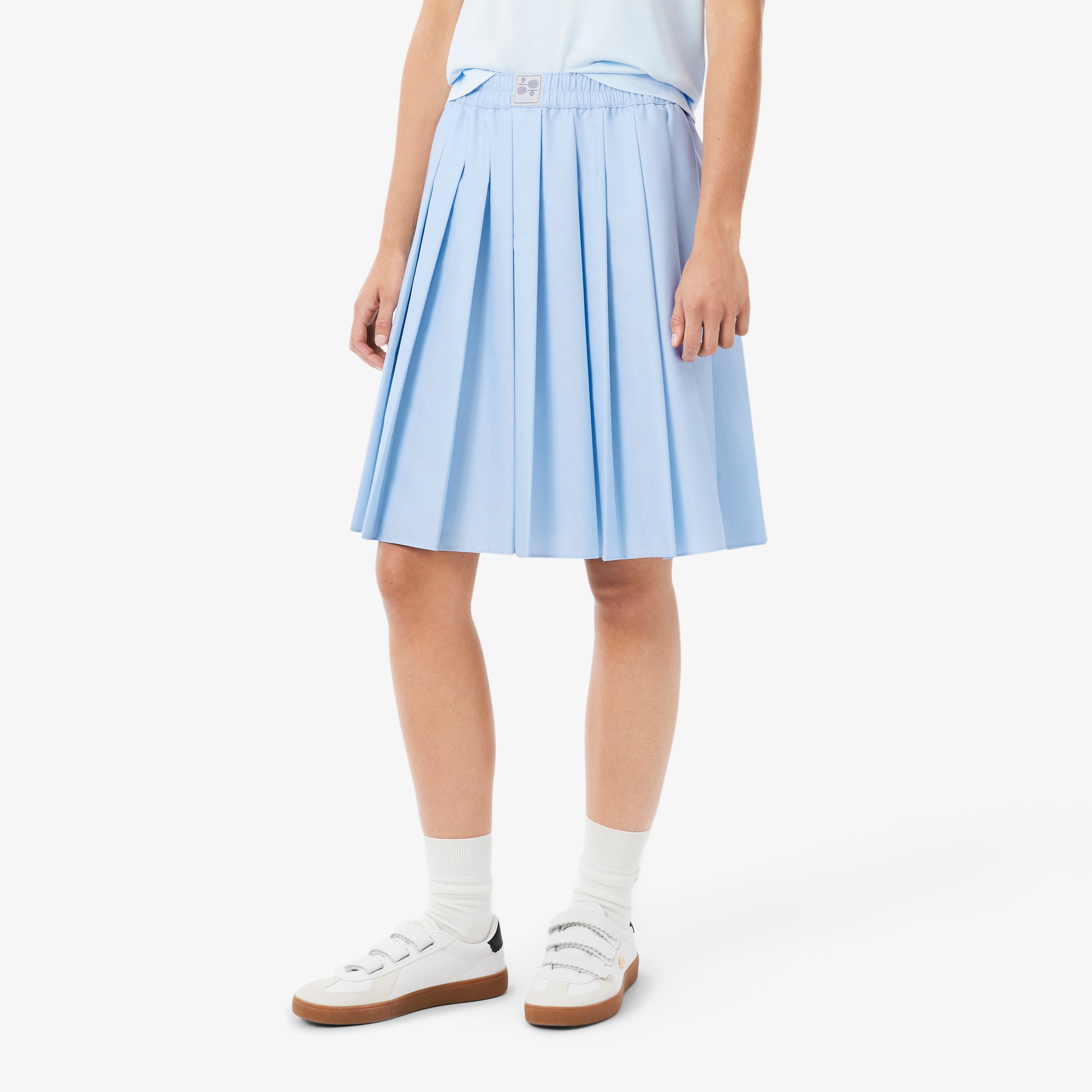 Pleated Petit Piqu&eacute; Effect Midi Skirt image number 1