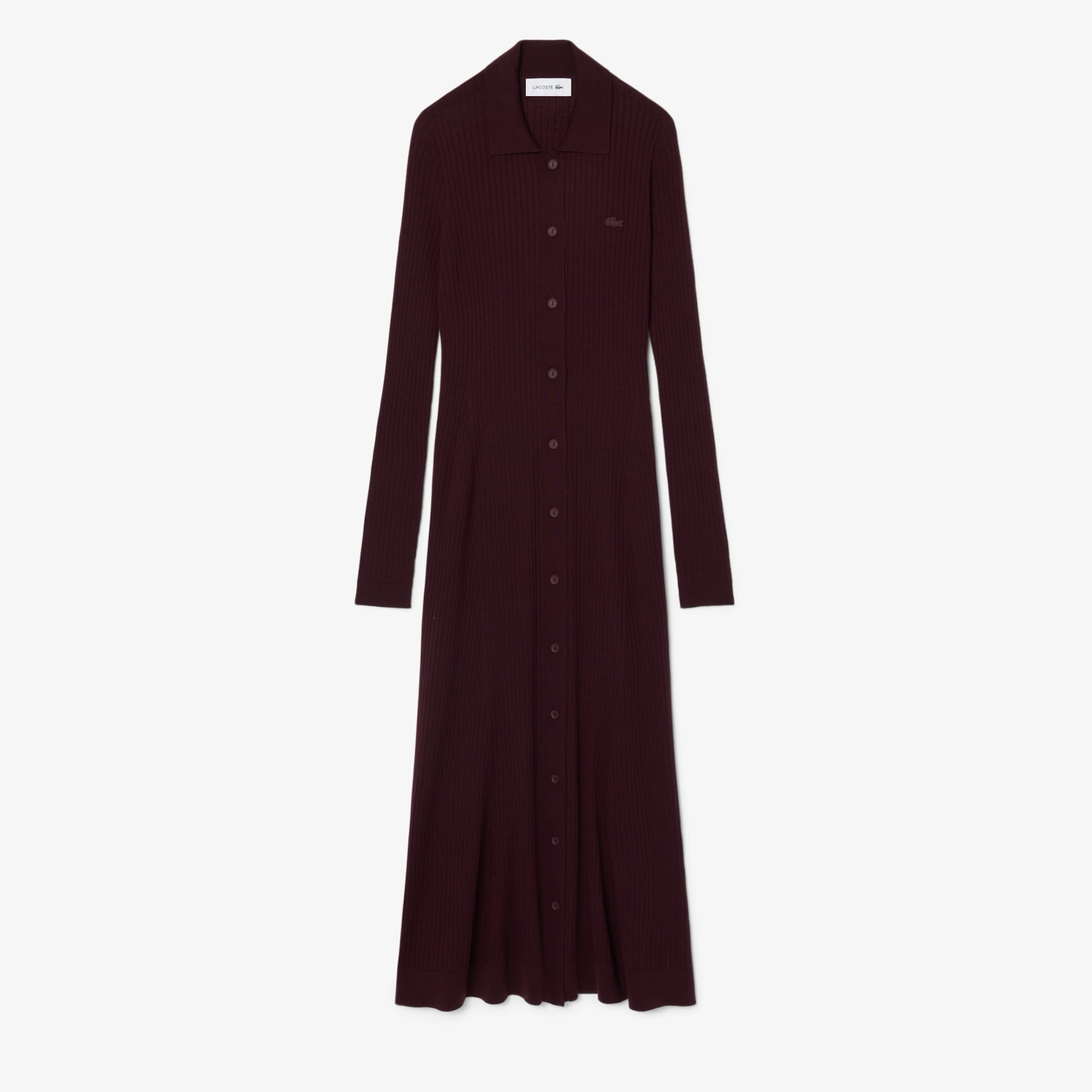 3D Knit Merino Wool Polo Collar Dress image number 0