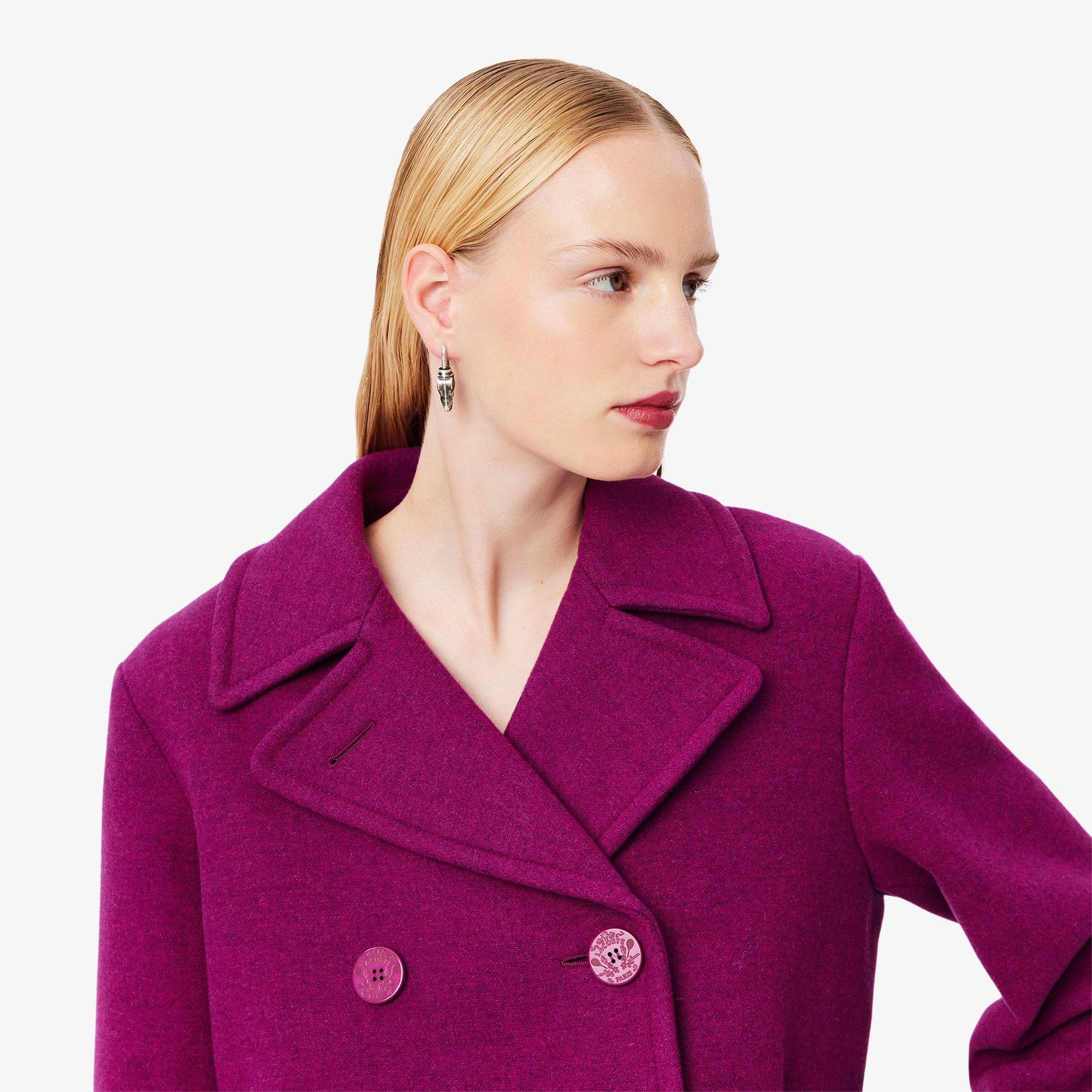 Runway Slub Wool Pea Coat image number 1