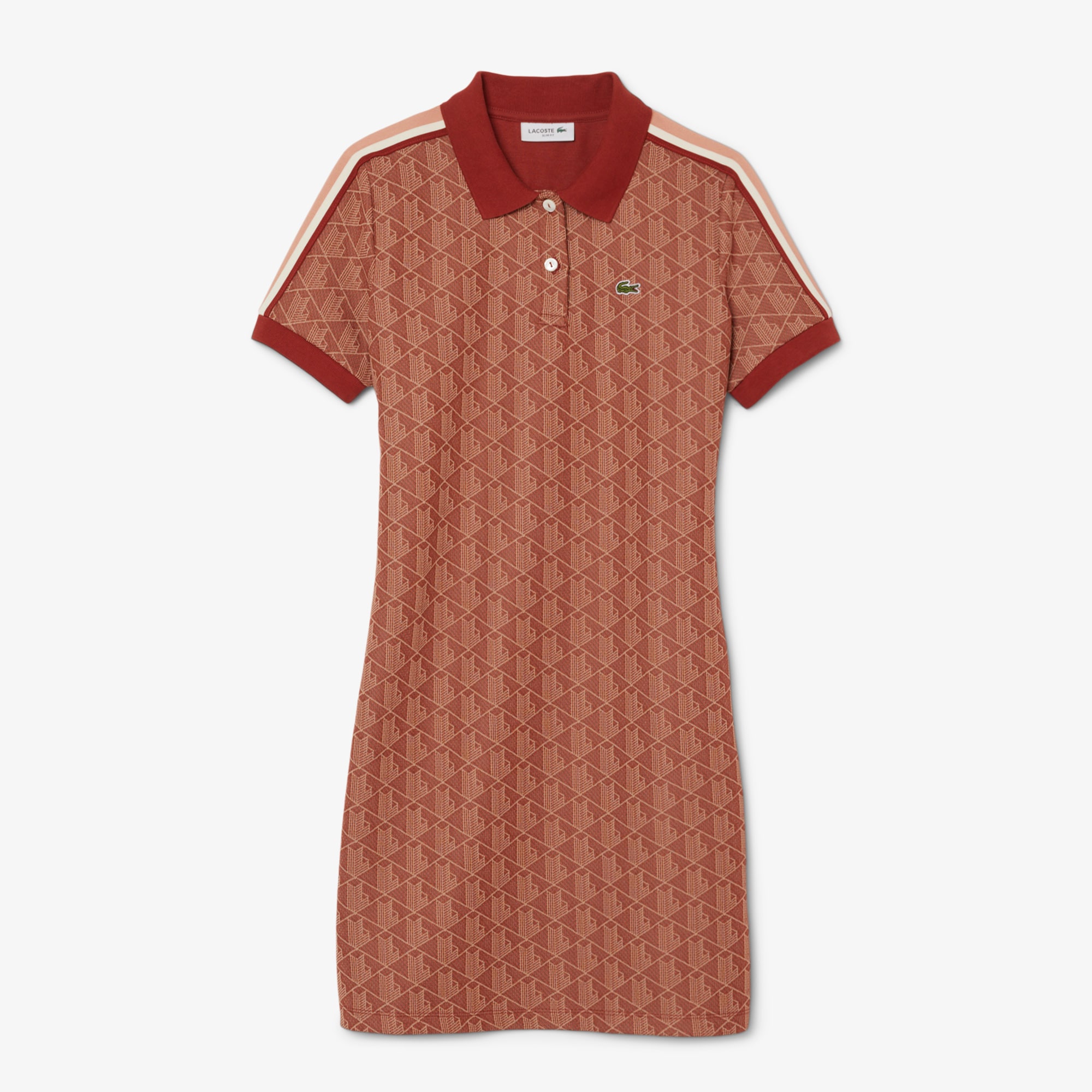 Slim Fit Monogram Jacquard Polo Dress image number 3