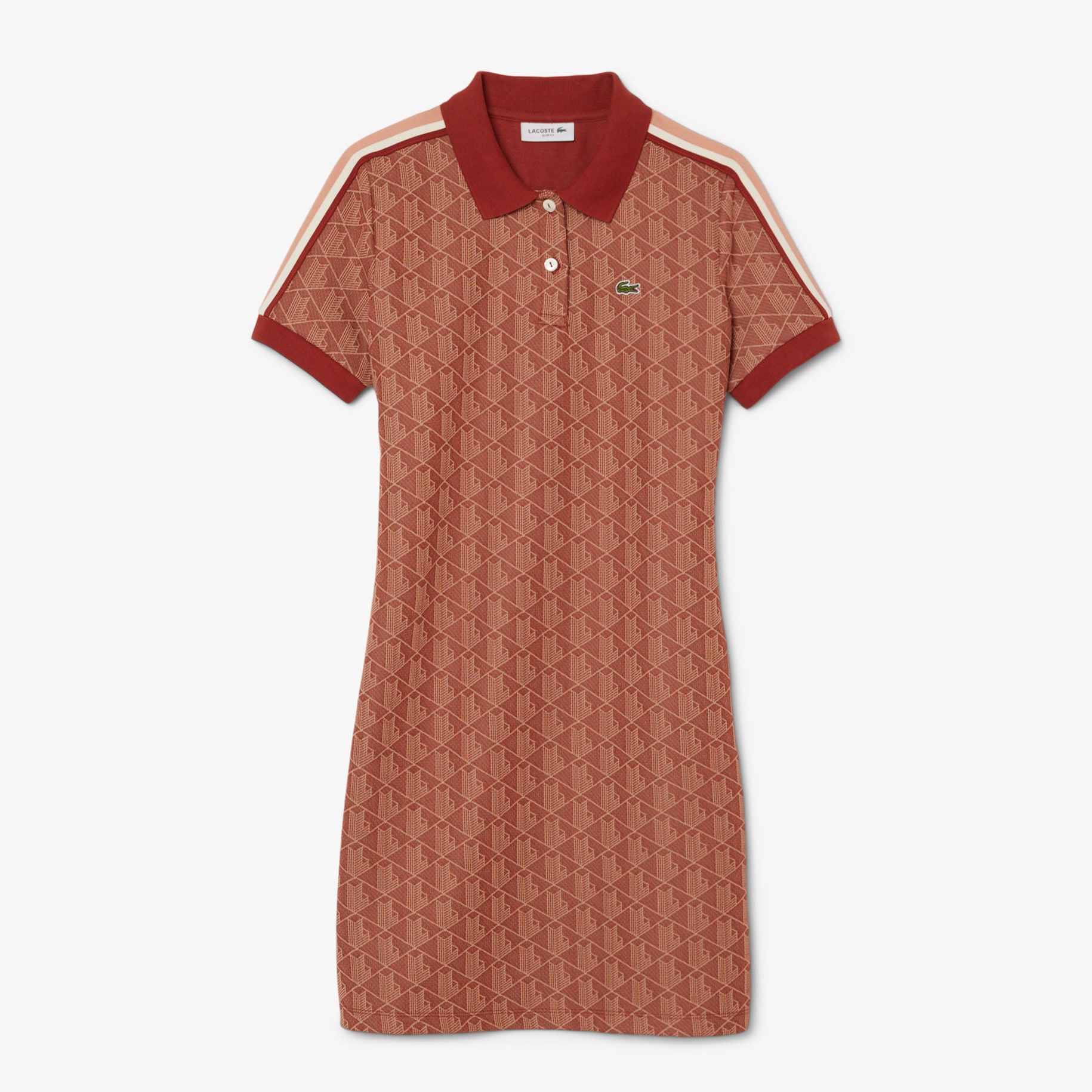Slim Fit Monogram Jacquard Polo Dress image number 3