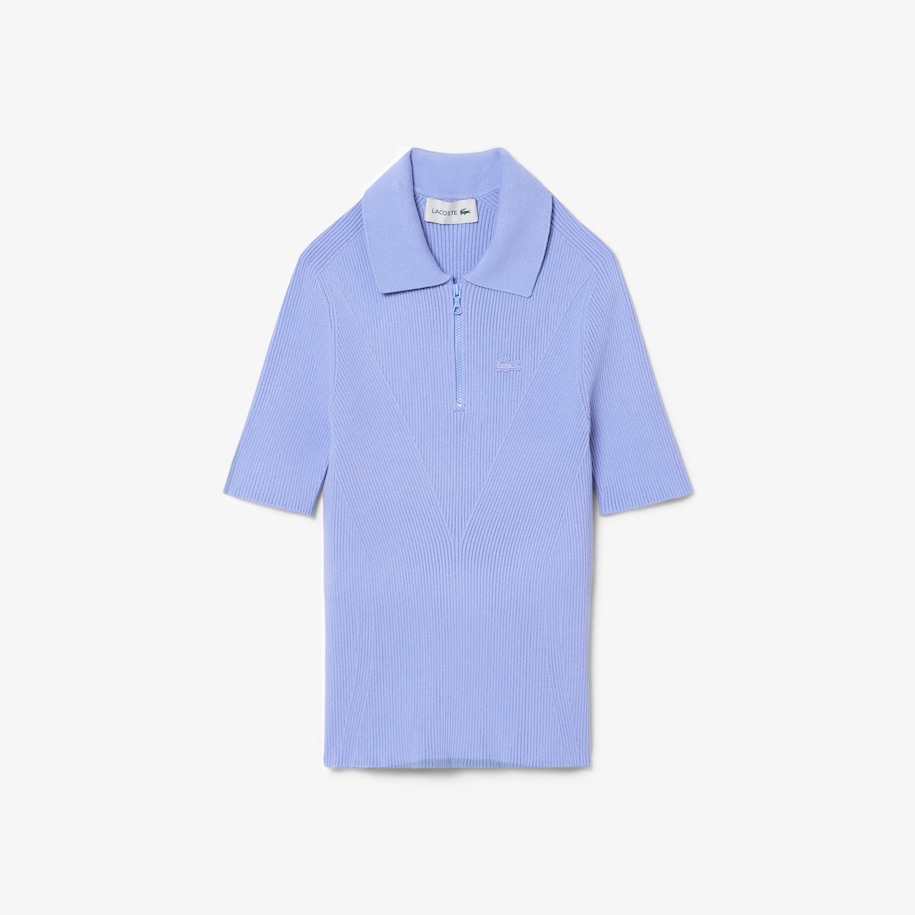 3D Ribbed Knit Polo Shirt image number 3