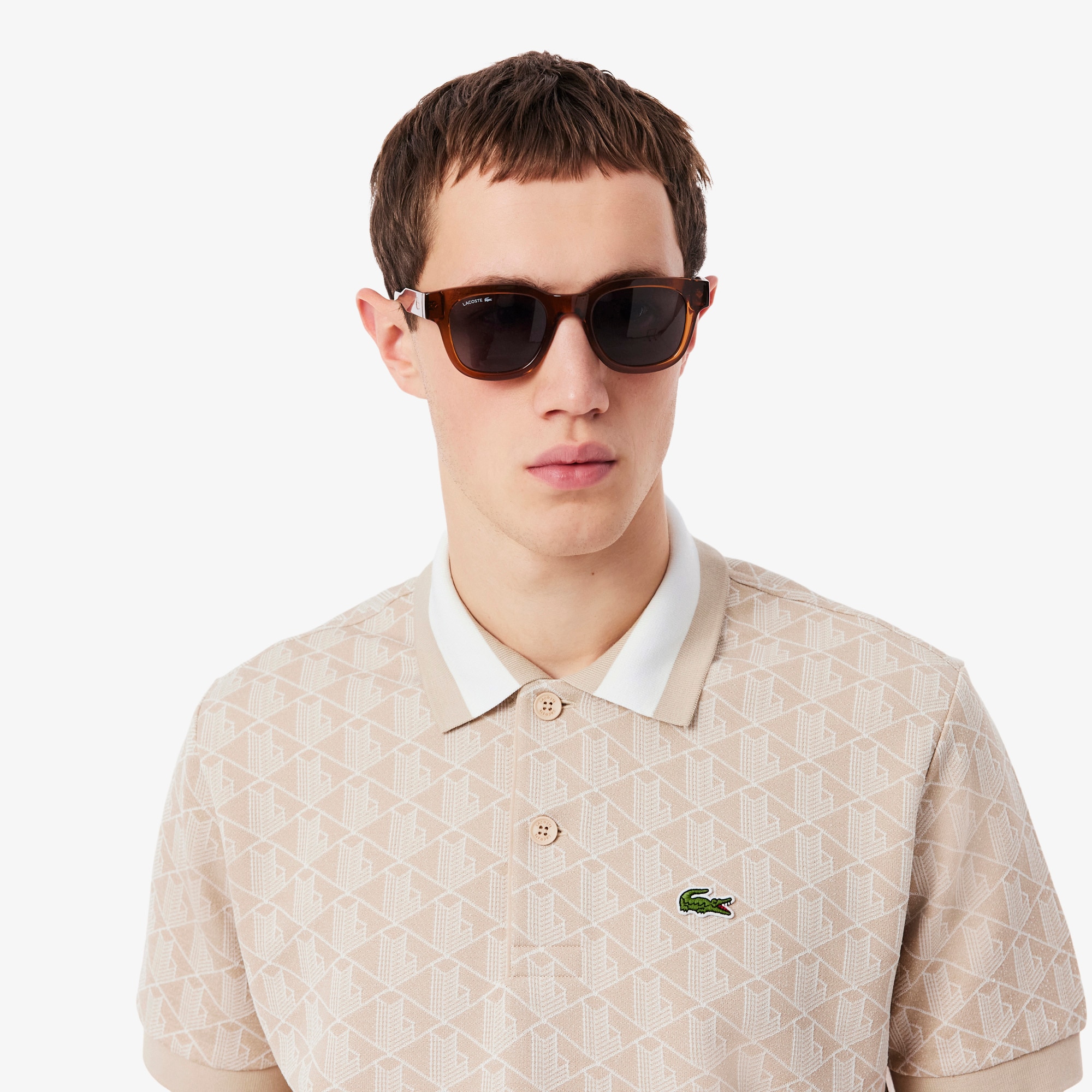 Classic Fit Monogram Jacquard Polo Shirt image number 1