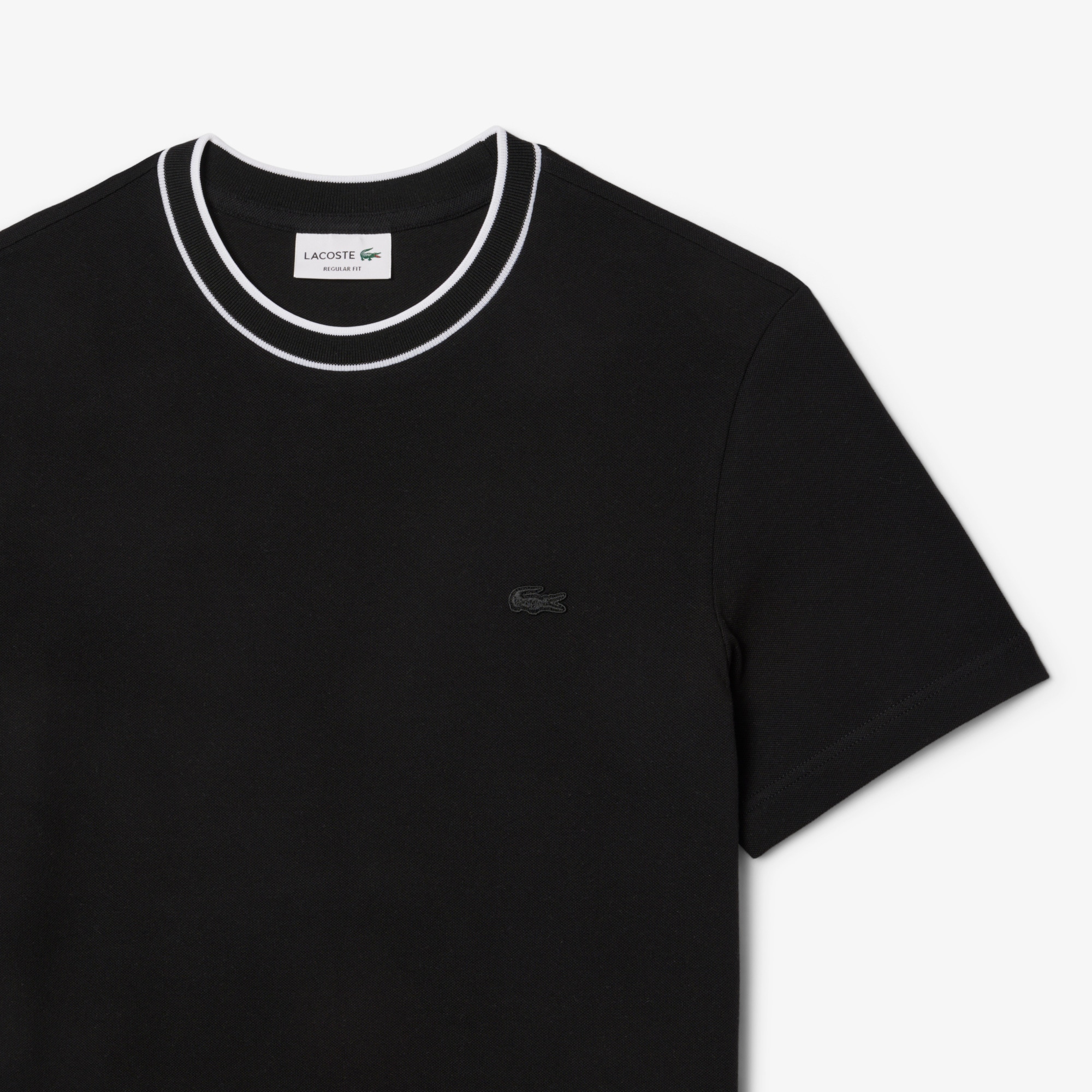 Stretch Piqué Stripe Collar T-shirt image number 1