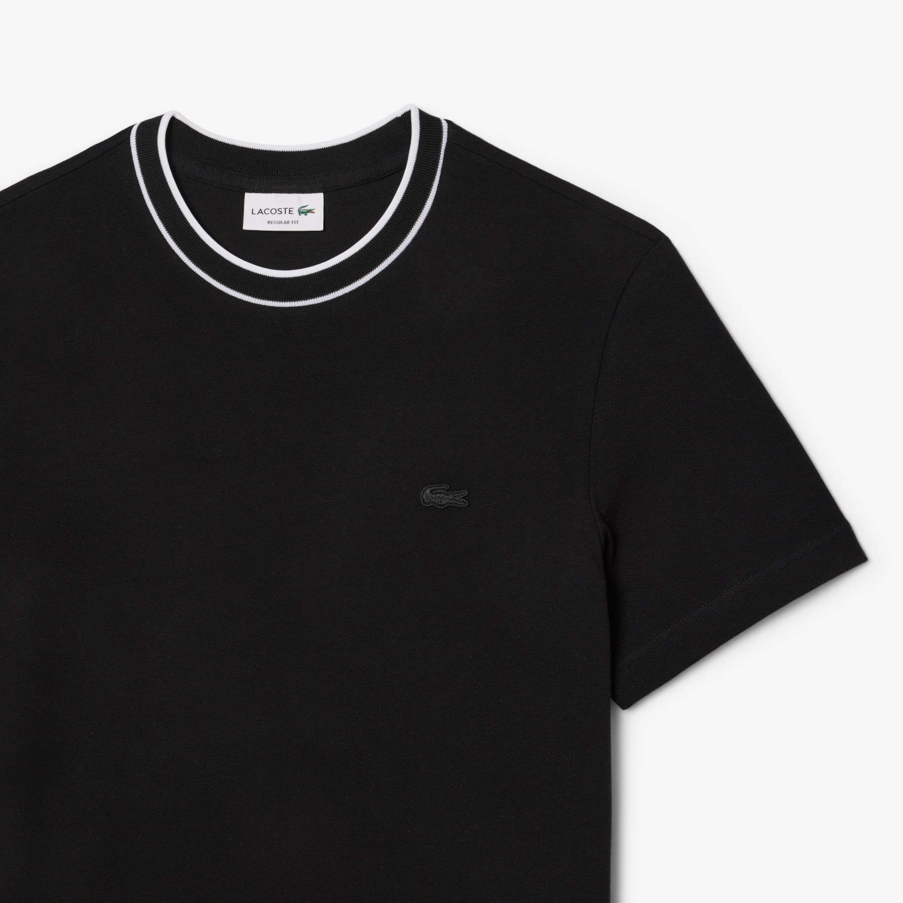 Stretch Piqué Stripe Collar T-shirt image number 1