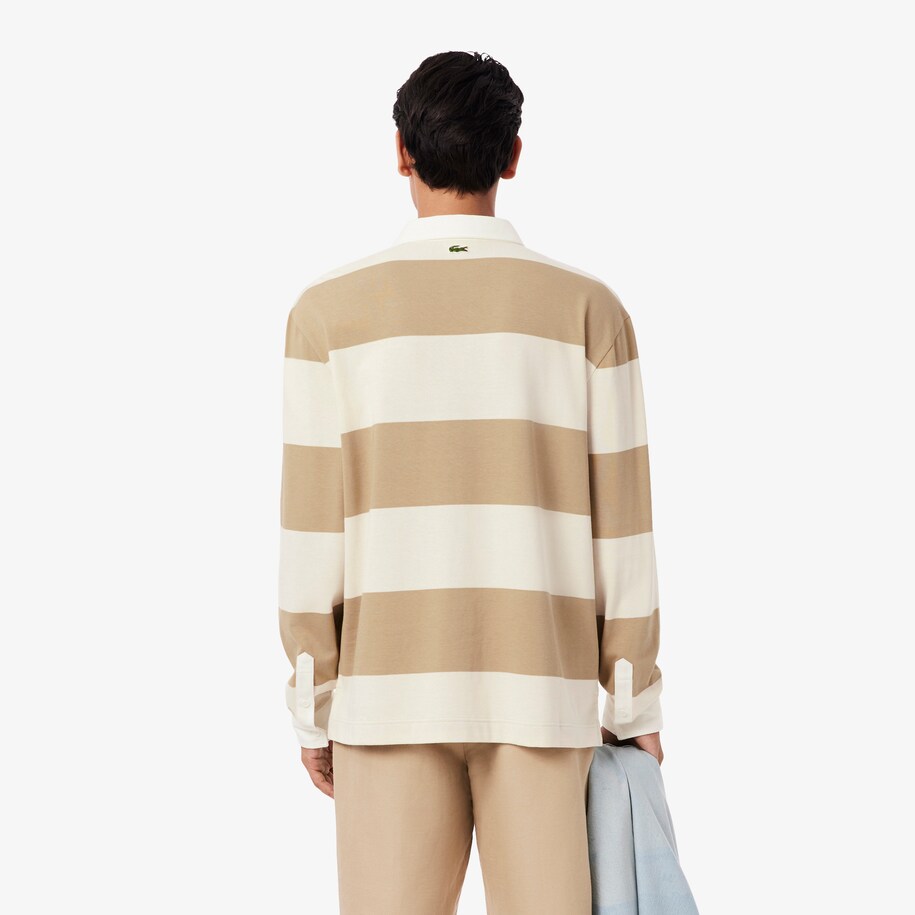 Relaxed Fit Striped Rugby Polo Shirt image number 2