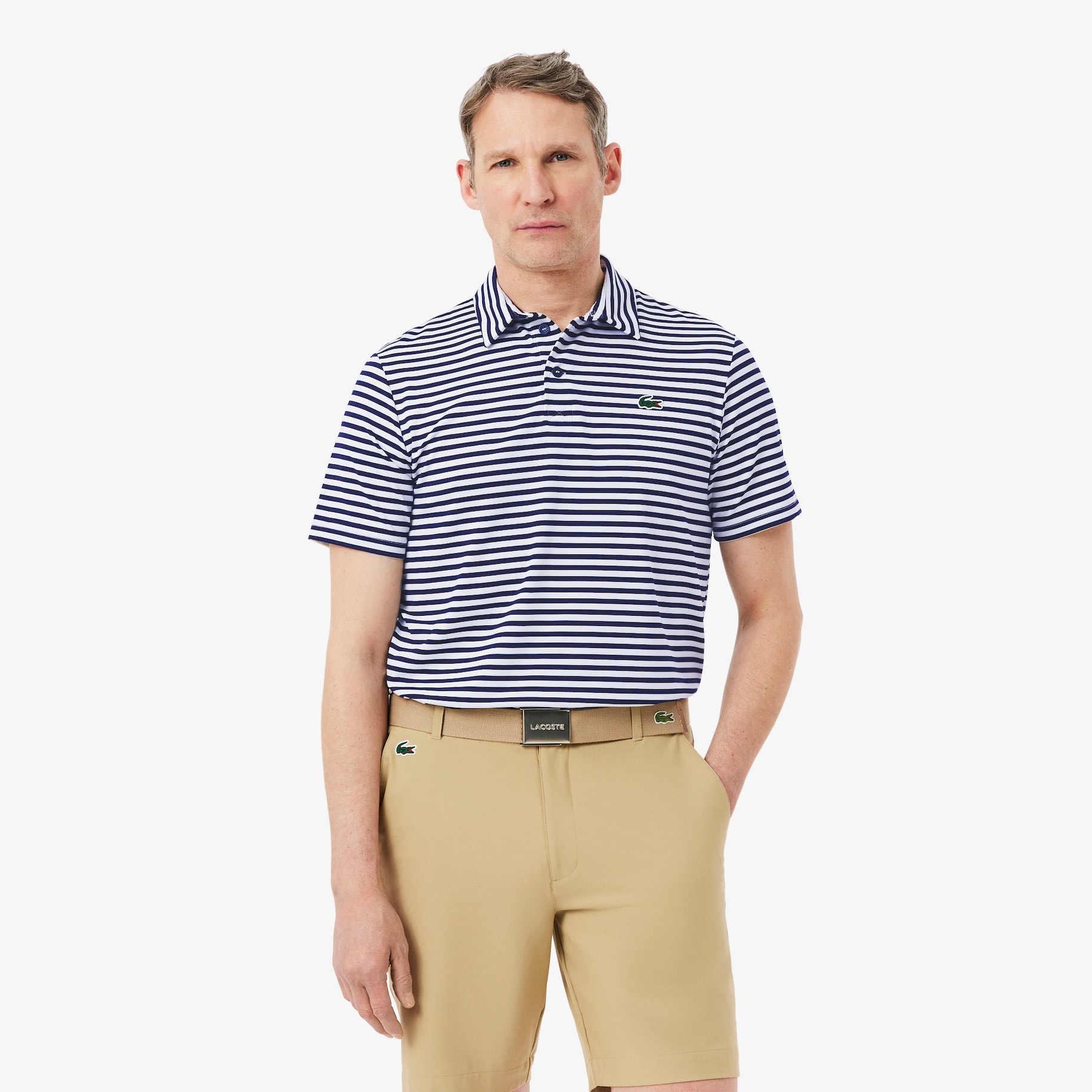 Regular Fit Ultra Dry Striped Golf Polo Shirt image number 0