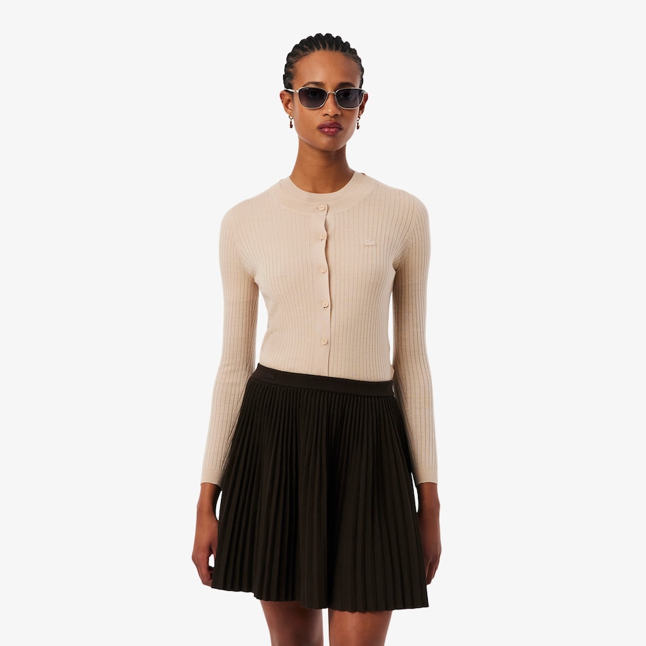 Rib Knit Merino Wool Cardigan image number 0