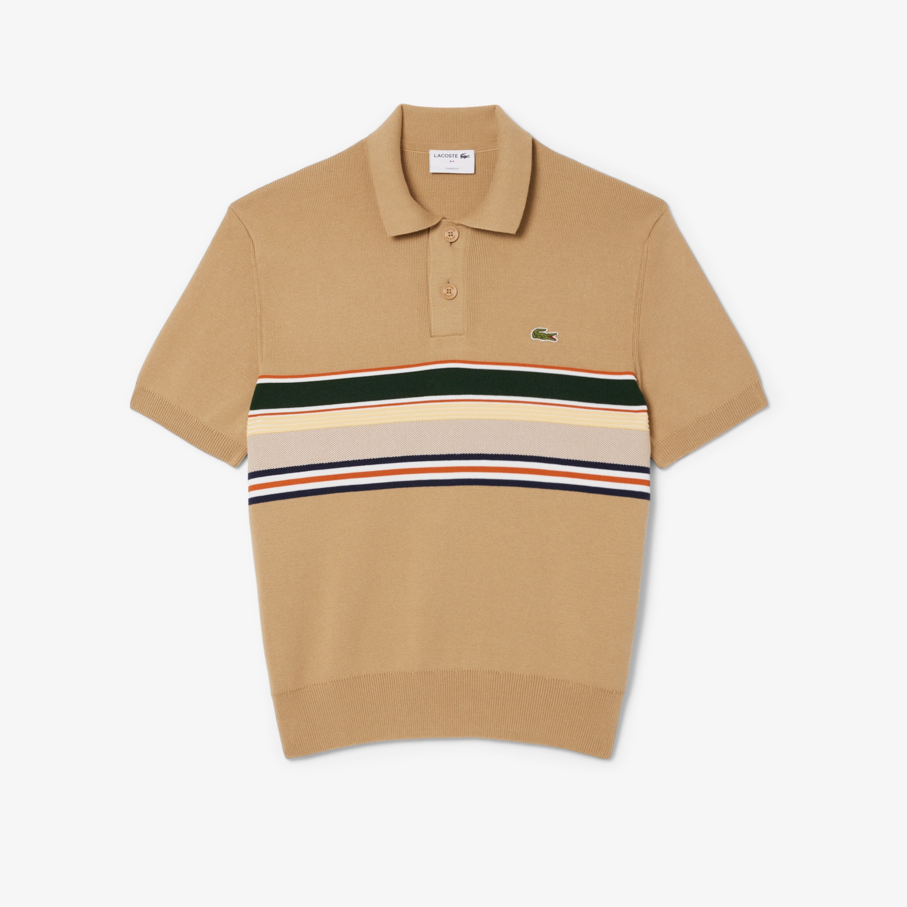 French Made Striped Polo Collar Sweater image number 3