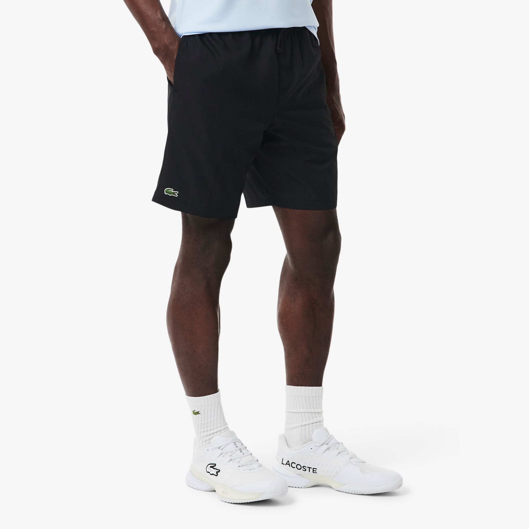 Men's Lacoste SPORT tennis shorts in solid diamond weave taffeta image number 1
