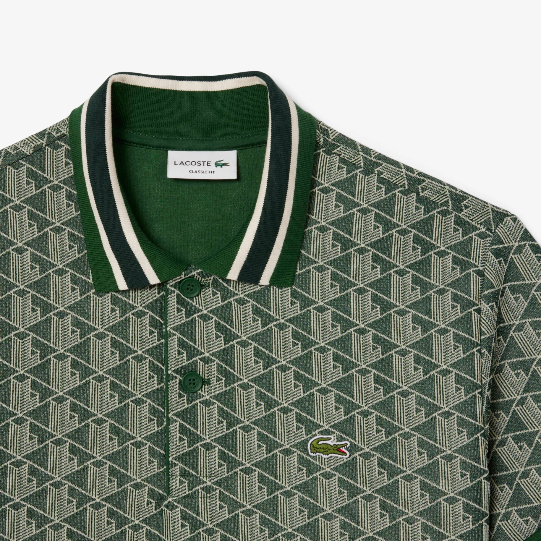 Classic Fit Contrast Collar Monogram Motif Polo Shirt image number 4
