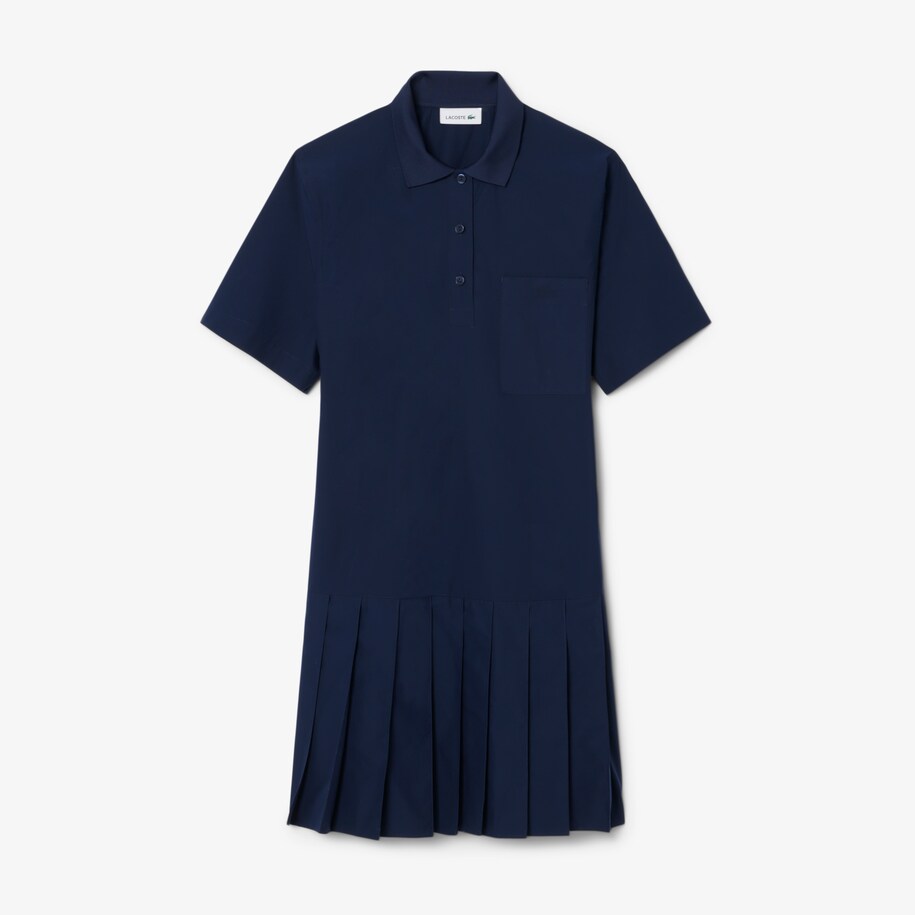 Short Sleeved Poplin Polo Dress image number 3