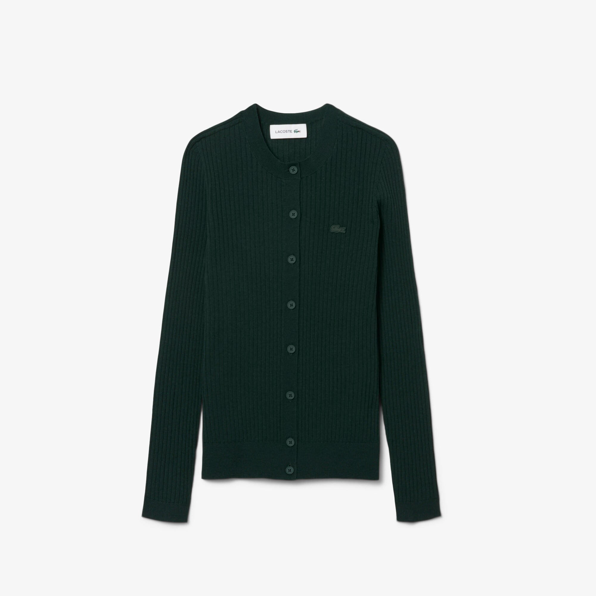 Rib Knit Merino Wool Cardigan image number 3