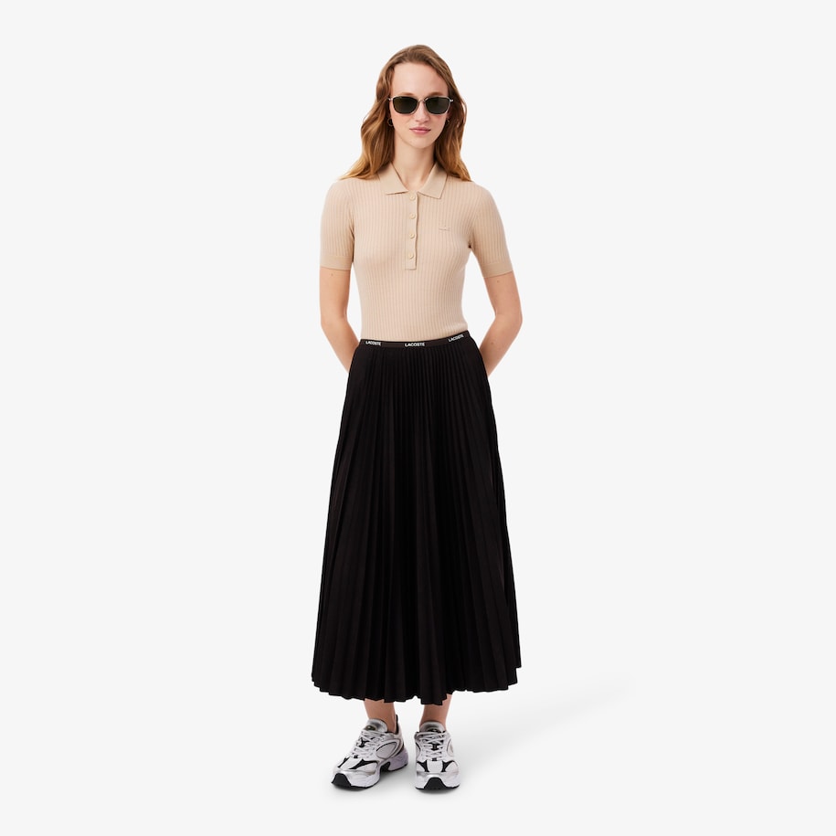 Long Pleated Elasticated Waist Skirt image number 0
