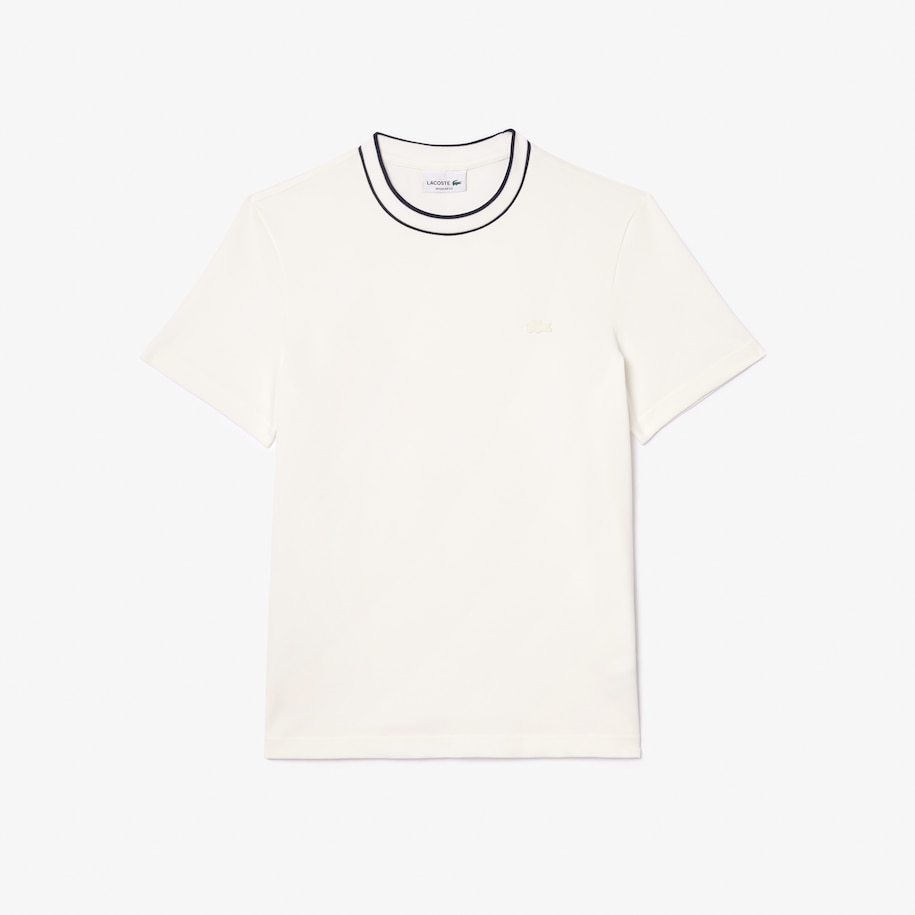 Stretch Piqué Stripe Collar T-shirt image number 0