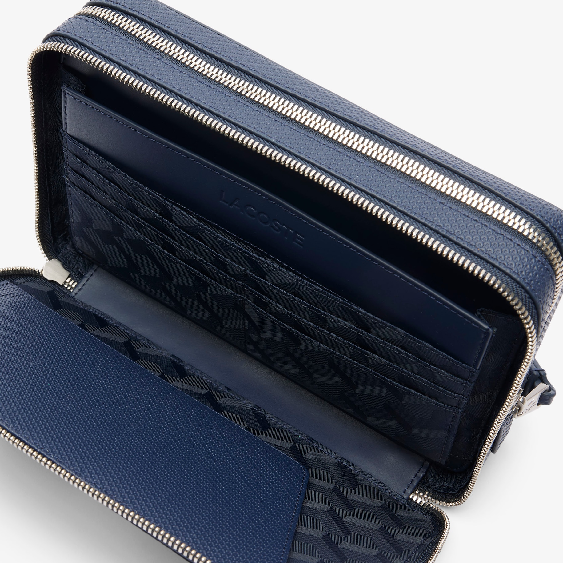 Men's Chantaco Piqu&eacute; Leather Zip Pouch image number 3