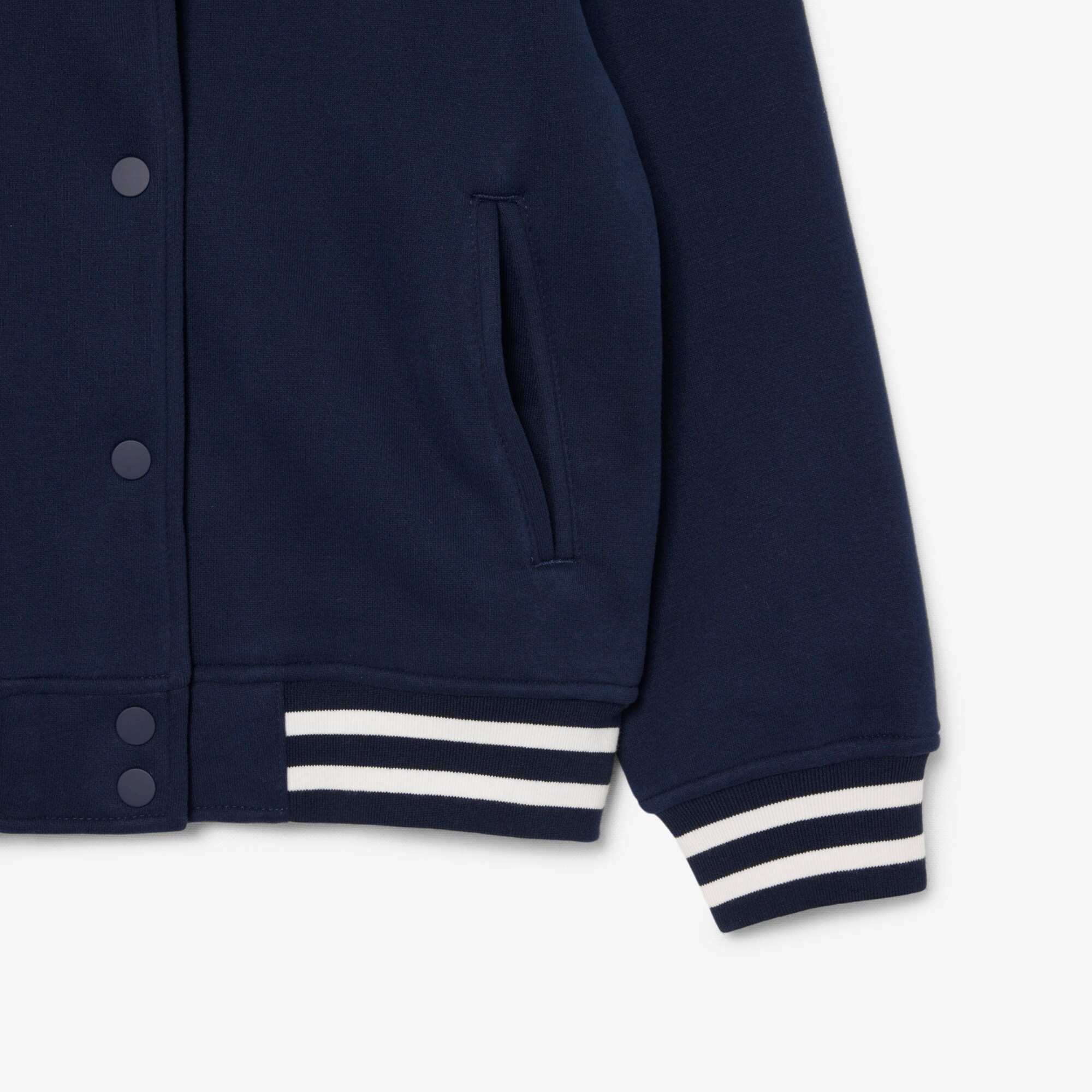 Unisex Embroidered Badge Fleece Bomber Jacket image number 3