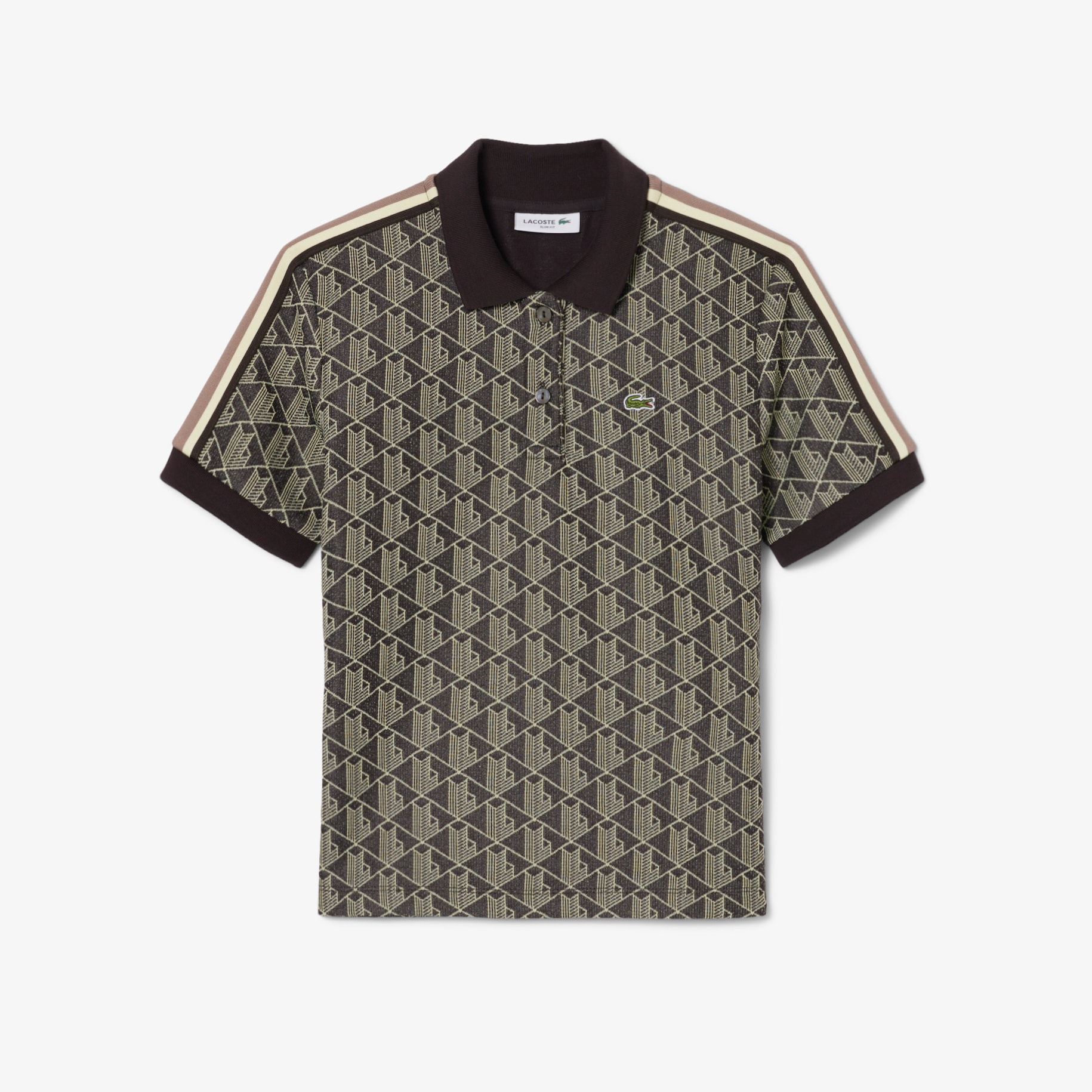 Slim Fit Monogram Jacquard Polo Shirt image number 3