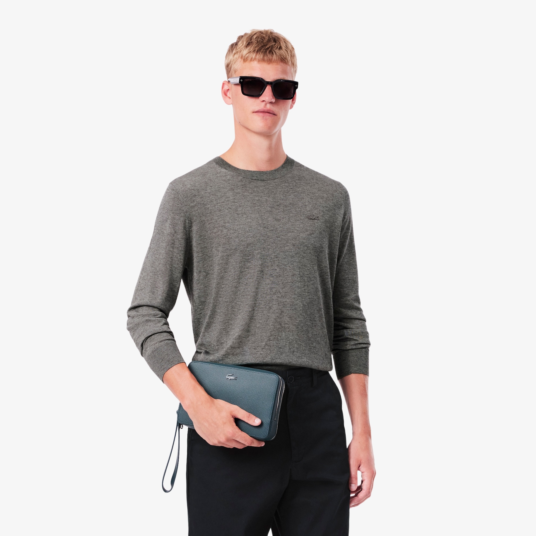 Men's Chantaco Piqu&eacute; Leather Zip Pouch image number 5