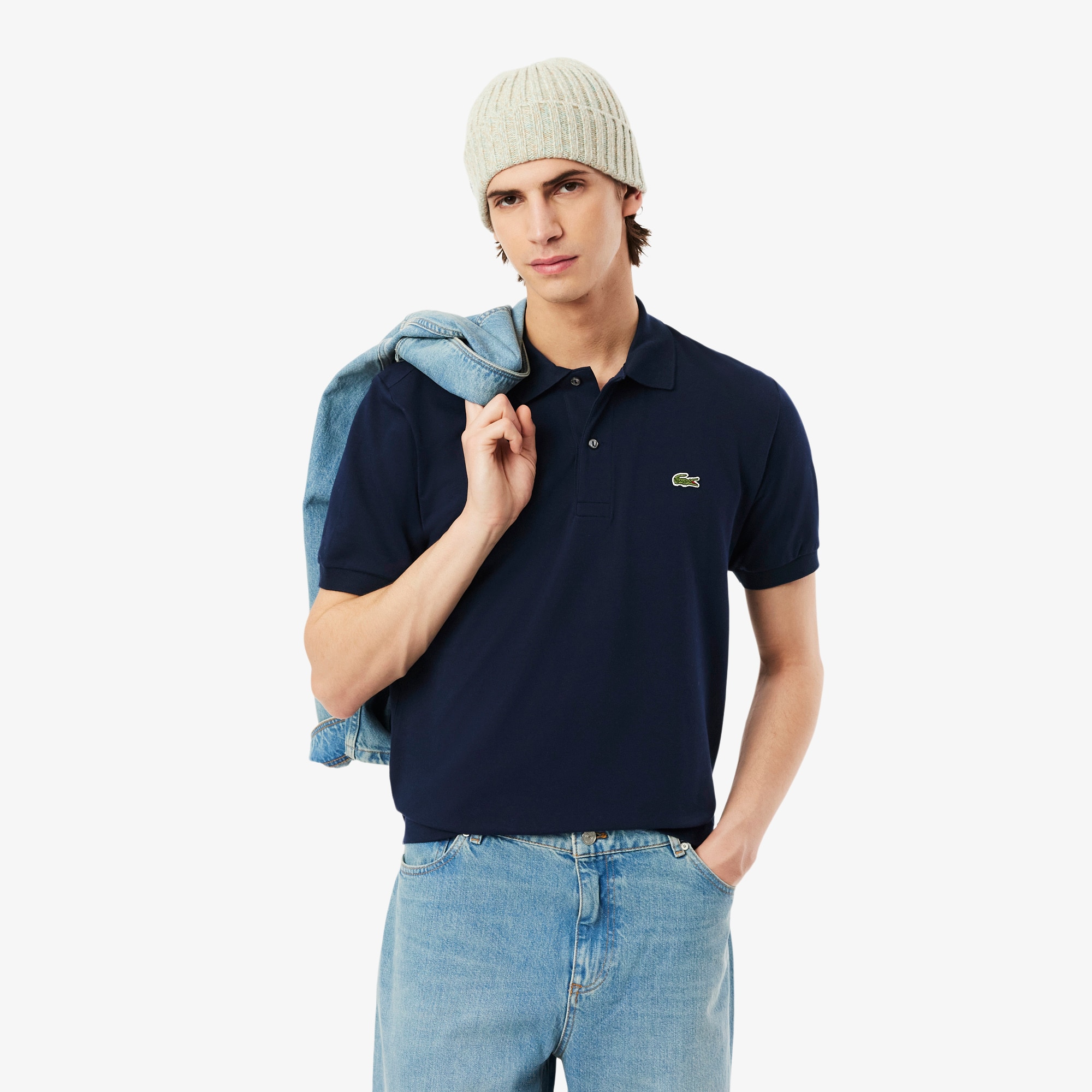 LACOSTE CLASSIC FIT ネイビー Ｌ1212 Classic Fit L.12.12 LIGHT Polo Shirt