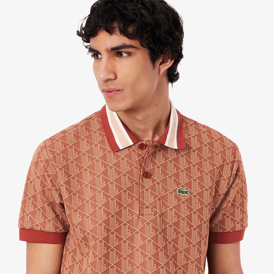 Classic Fit Contrast Collar Monogram Motif Polo Shirt image number 1