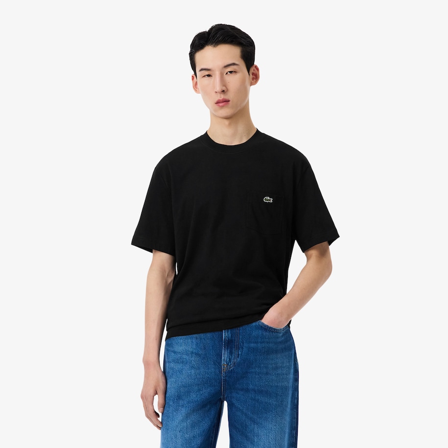 Cotton T-shirt with Breast Pocket image number 0