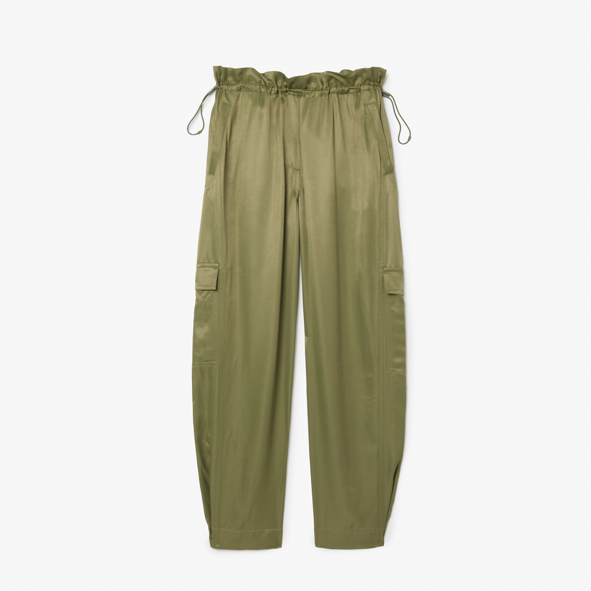 Oversized Satin Cargo Pants image number 3
