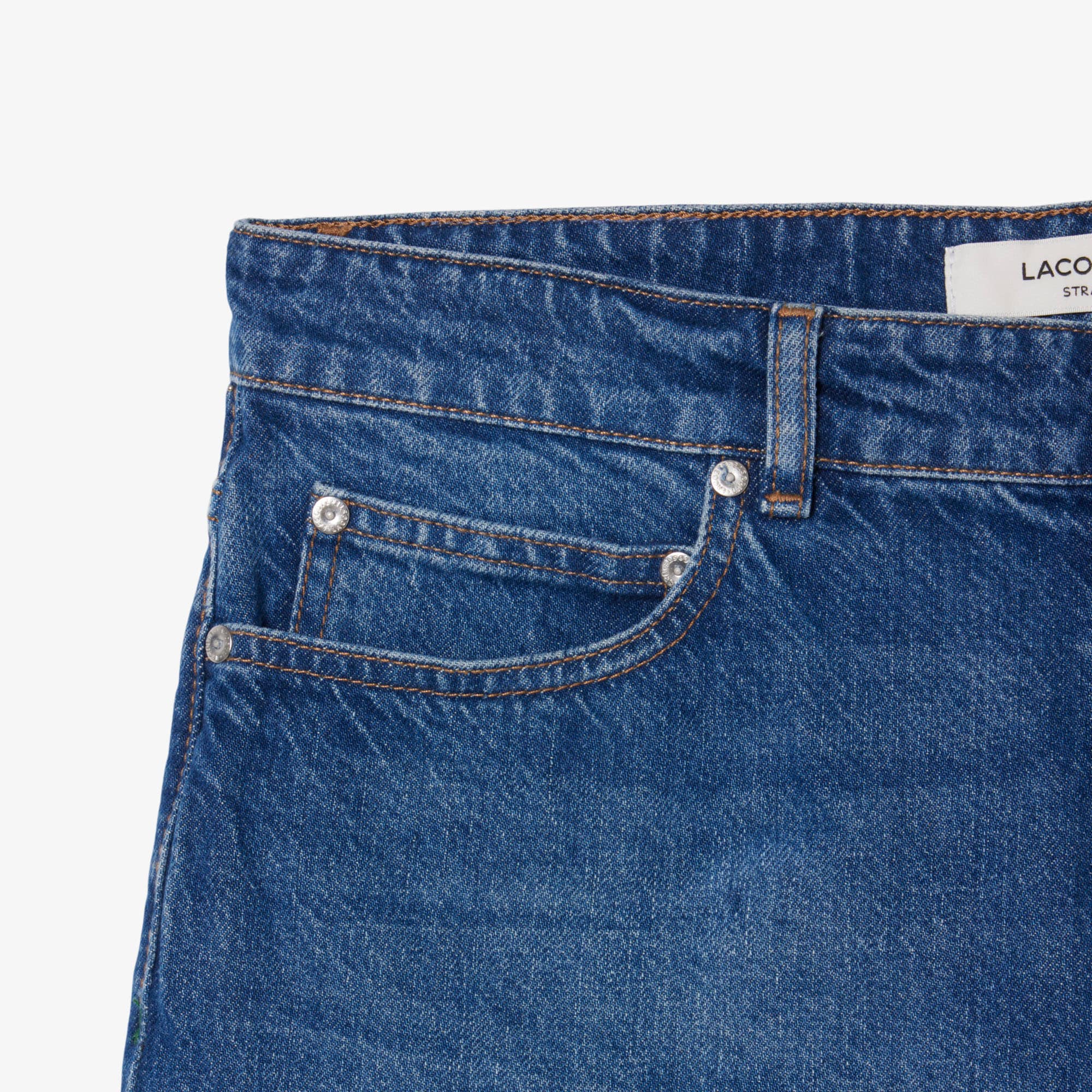Straight Fit Denim Bermuda Shorts image number 4