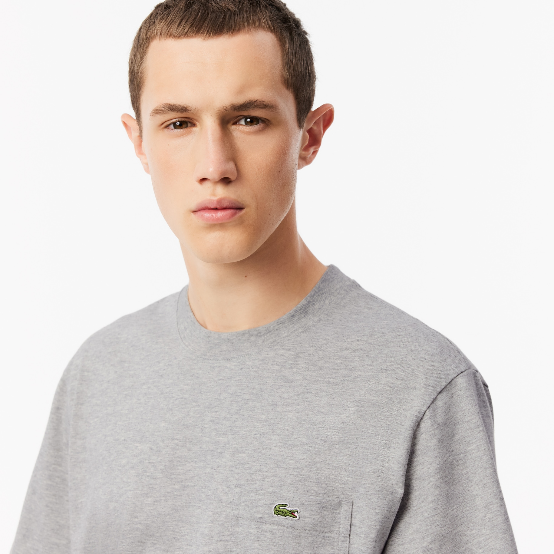 Cotton T-shirt with Breast Pocket image number 1