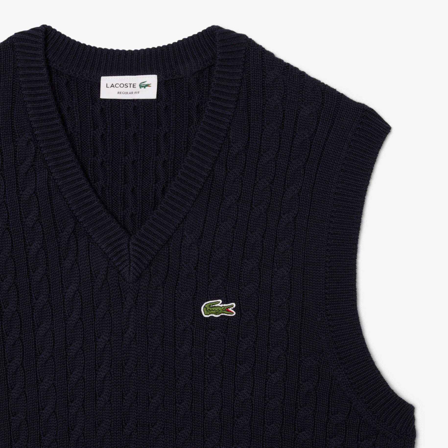 Cable Knit Cotton Sweater Vest image number 4