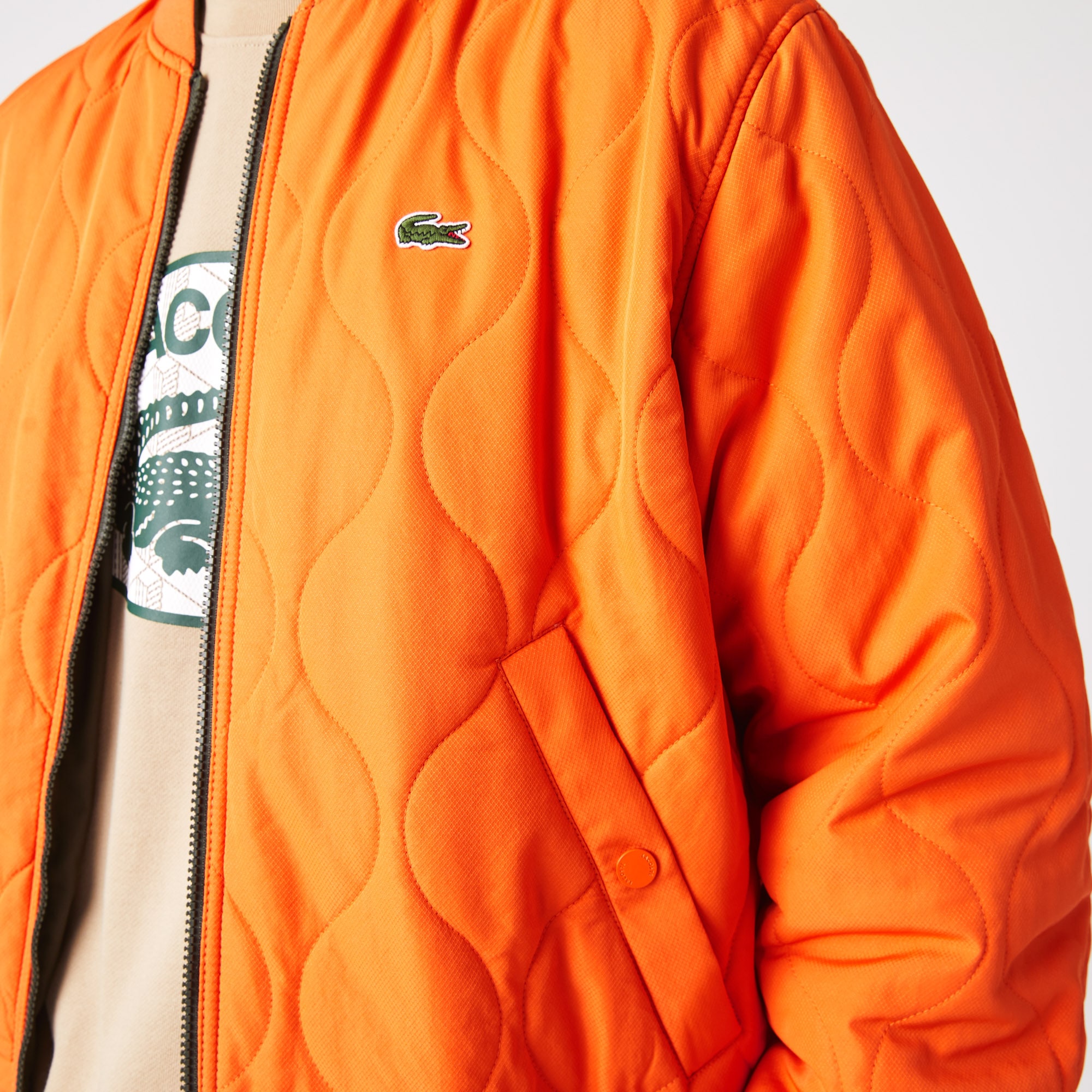 REVERSIBLE QUILTED TAFFETA BOMBER JACKET