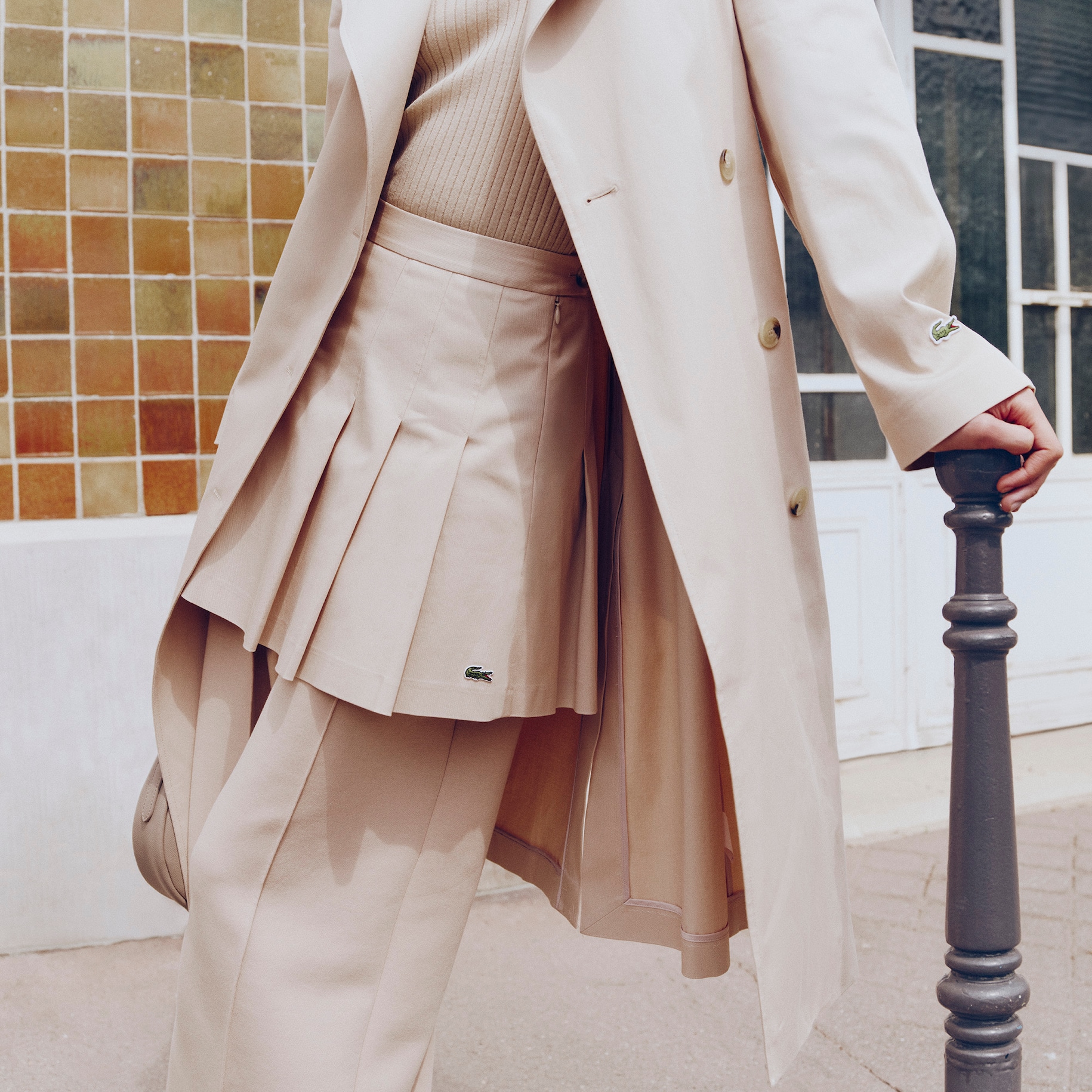 Short Stretch Cotton Pleated Skirt image number 7