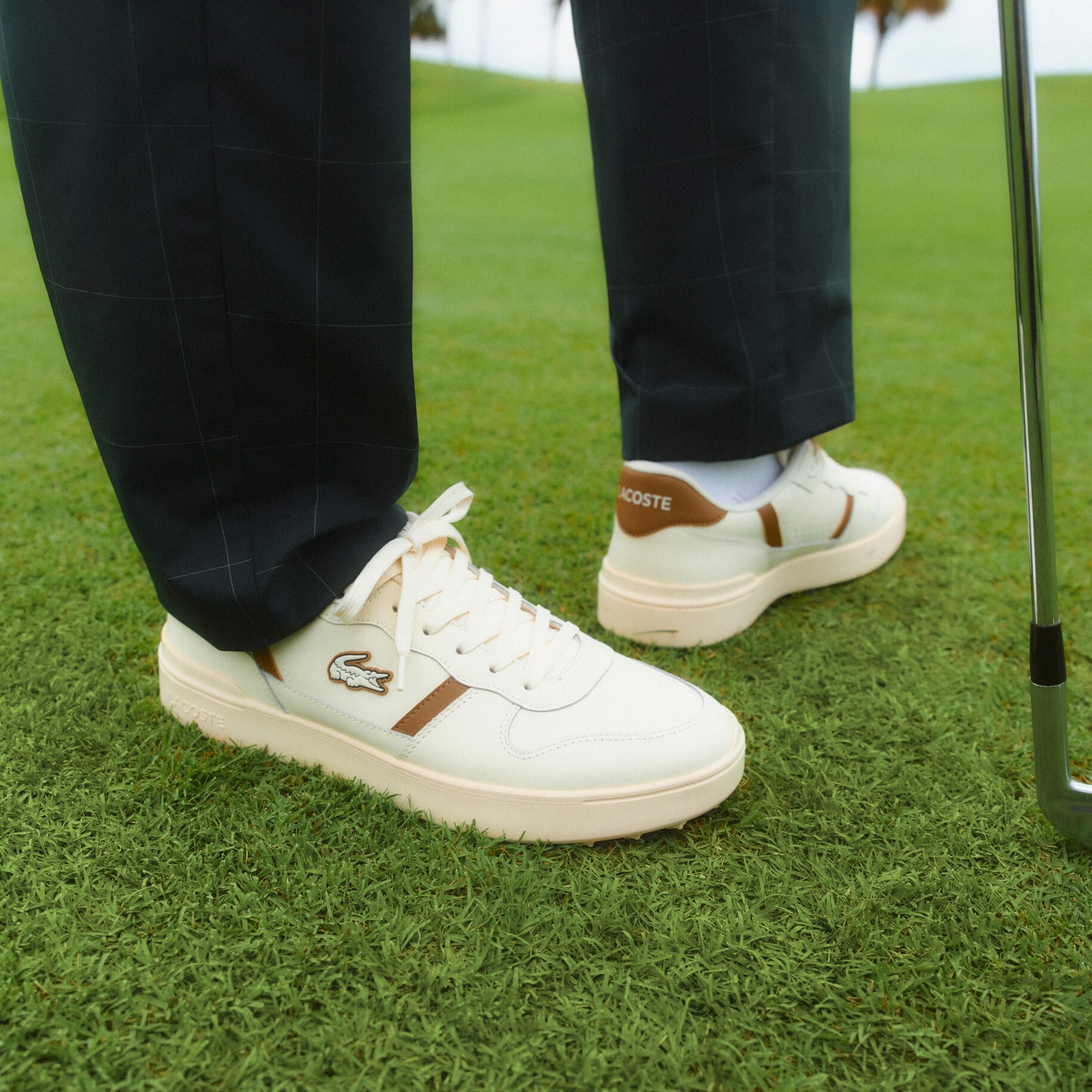 Men's T-Clip Golf Leather Golf Shoes image number 7