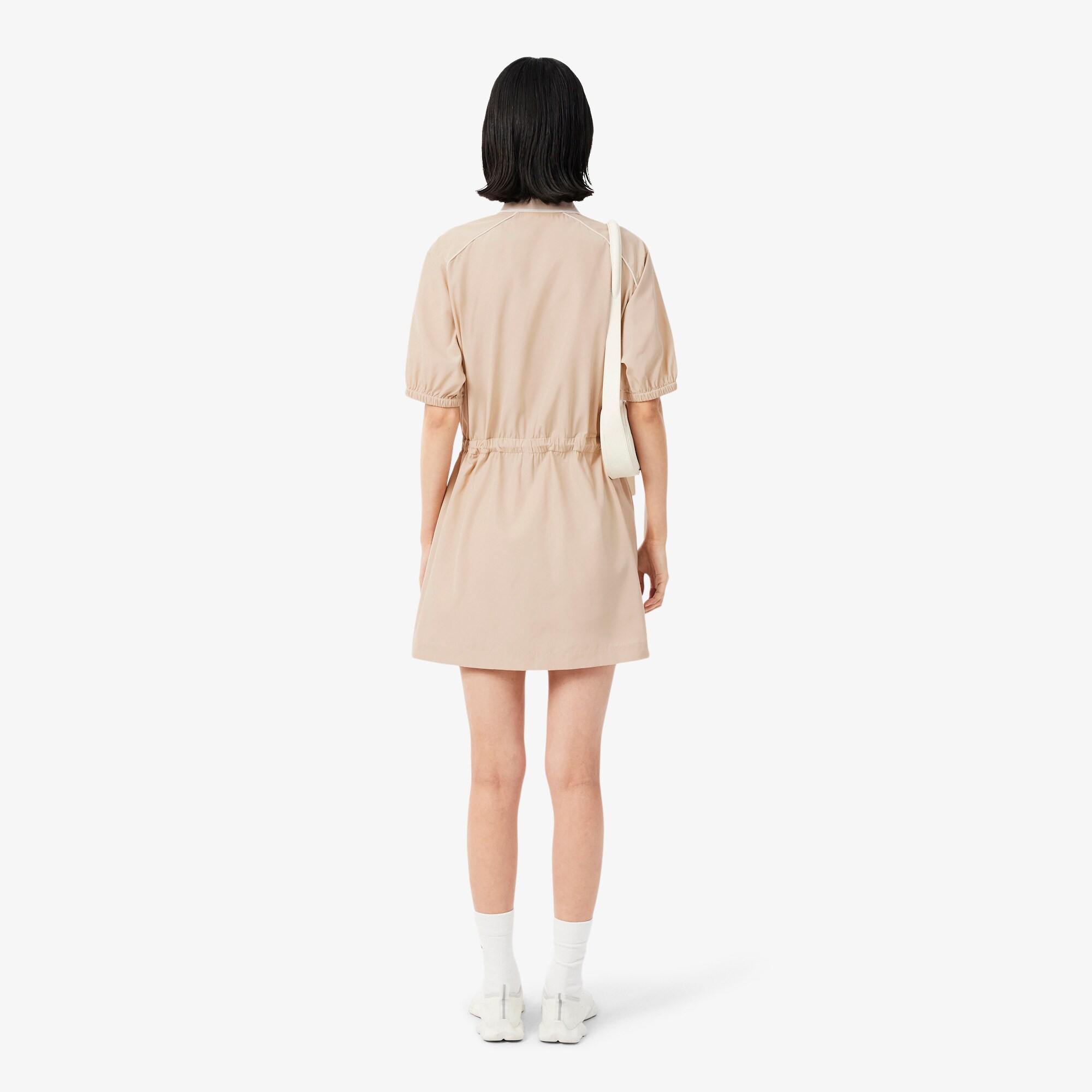 Relaxed Fit Zipped Taffeta Polo Dress image number 2