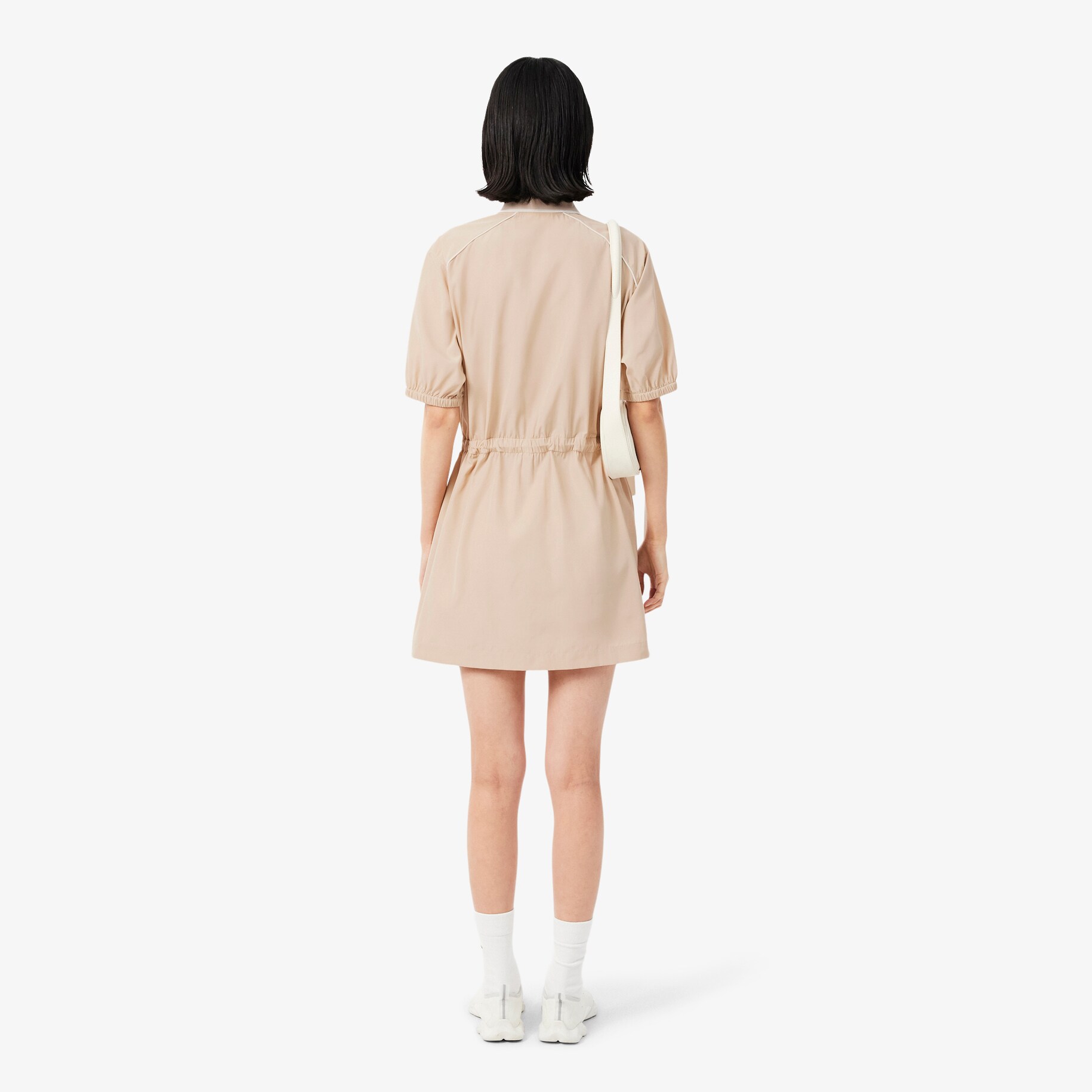 Relaxed Fit Zipped Taffeta Polo Dress image number 2