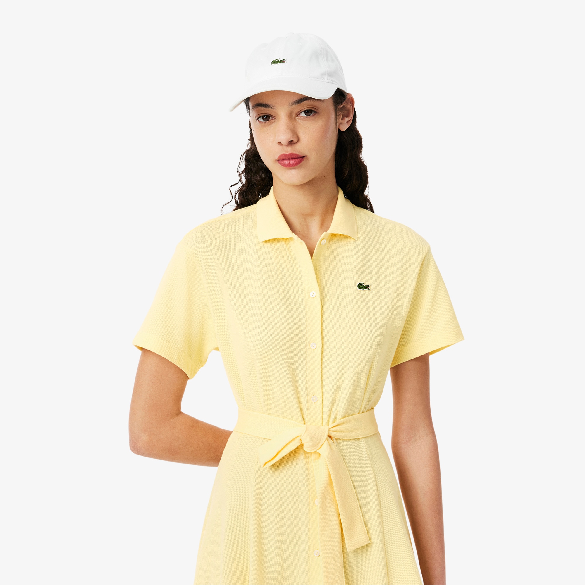 Flared Mini-Piqu&eacute; Polo Dress image number 1