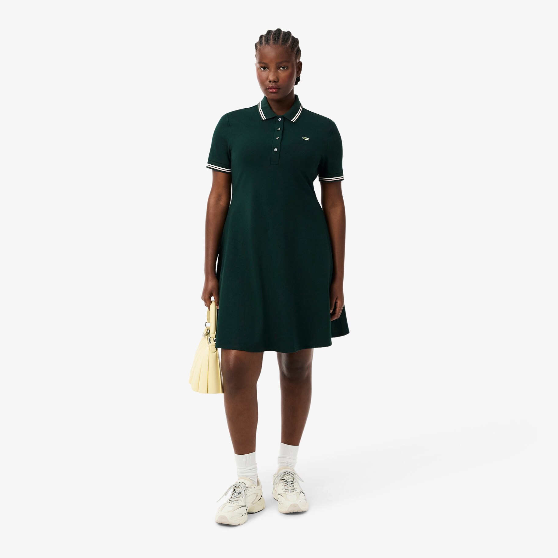 Stretch Polo Collar Skater Dress image number 5