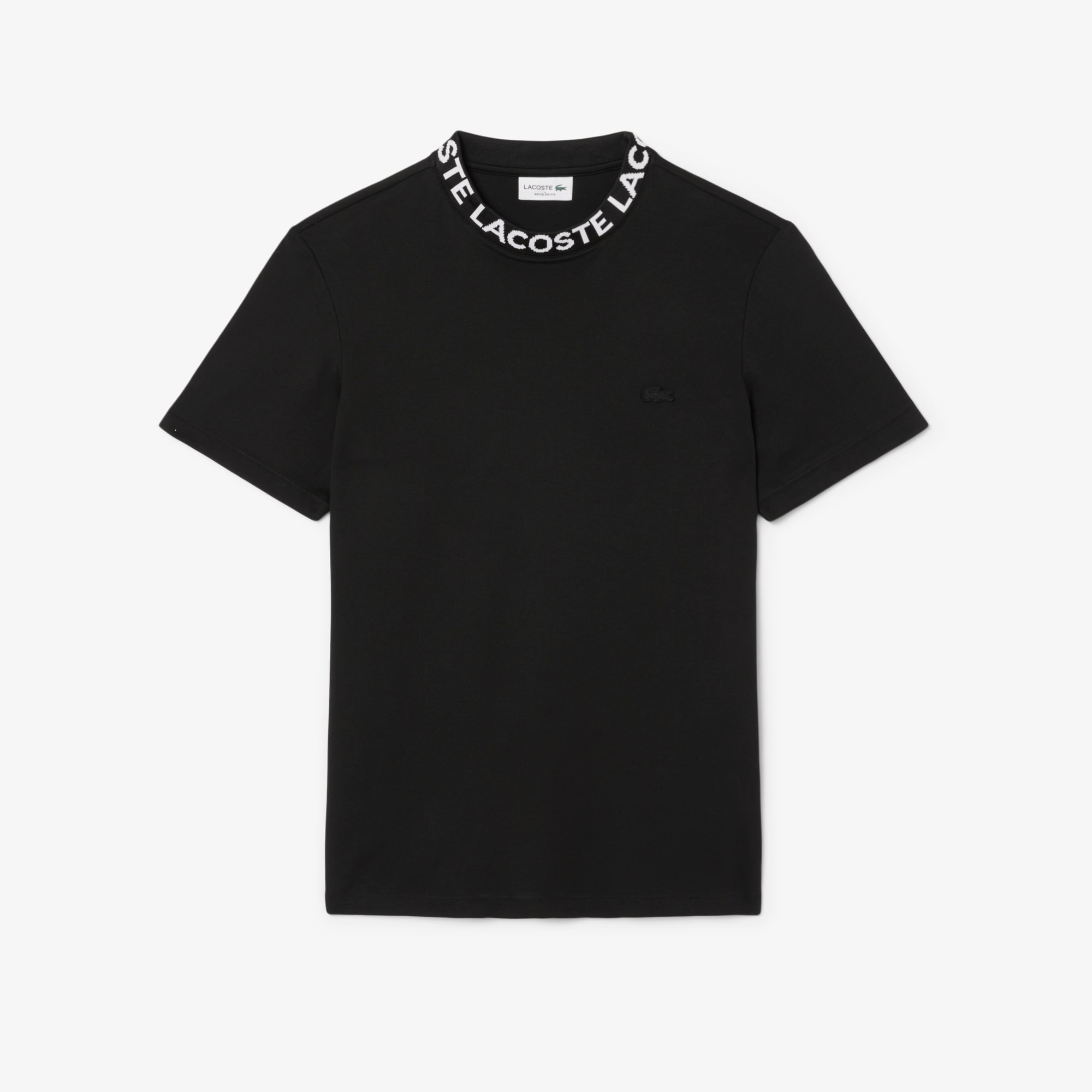 Regular Fit Jacquard Neck Stretch T-Shirt image number 3